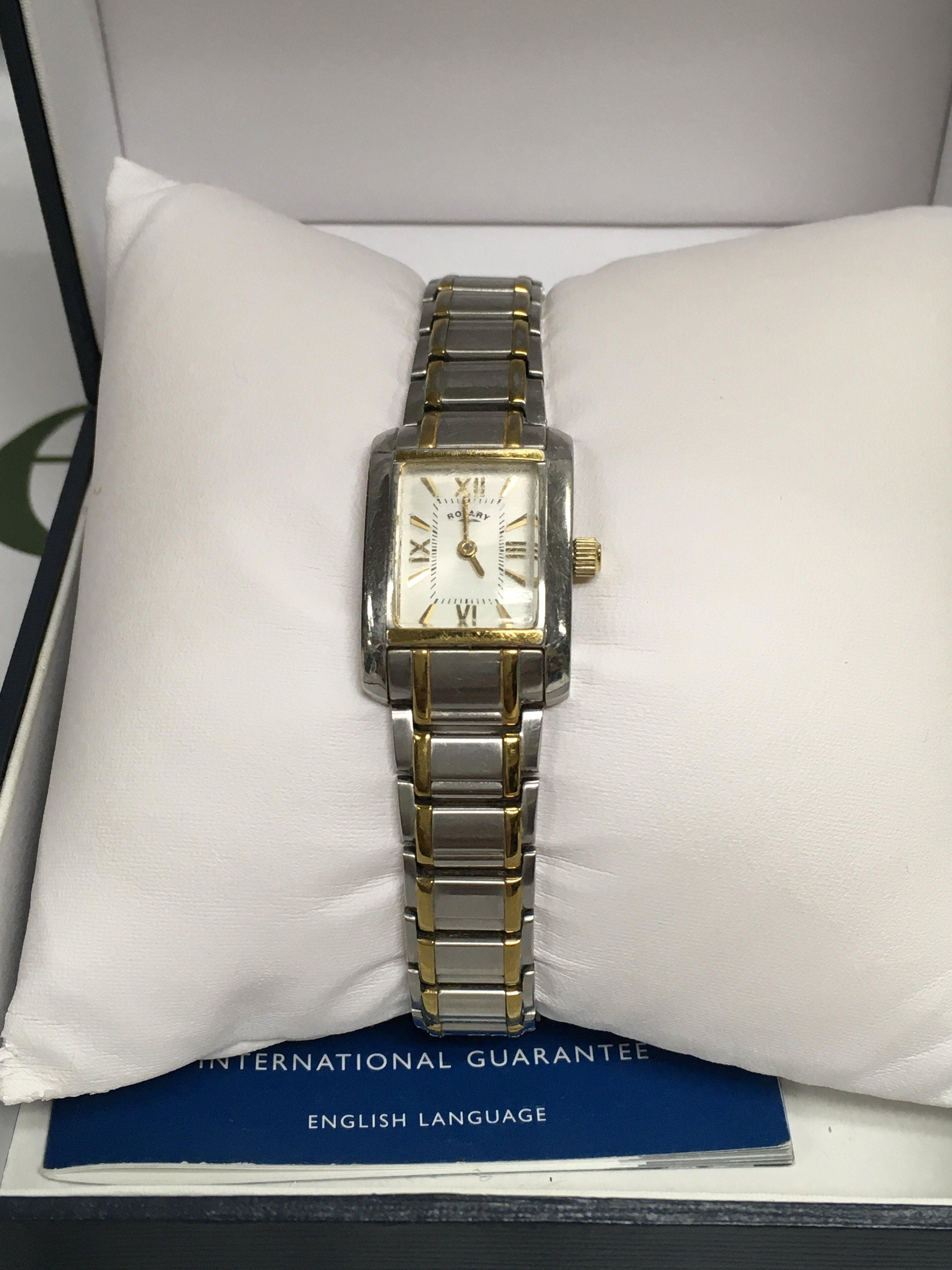 A ladies two tone rotary watch.