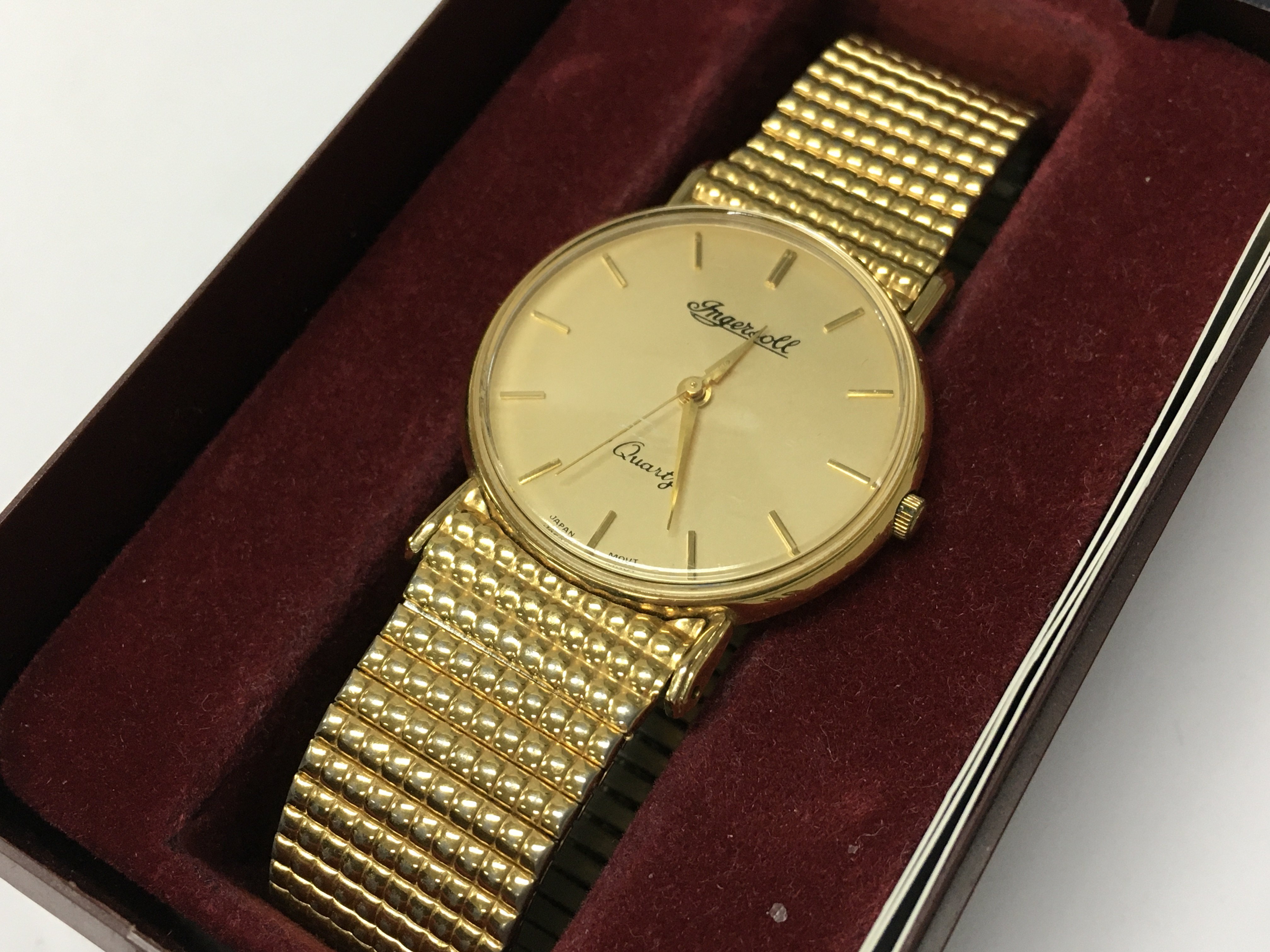 A 9ct gold cased Ingersoll watch . Total watch weight 37g. Postage catA