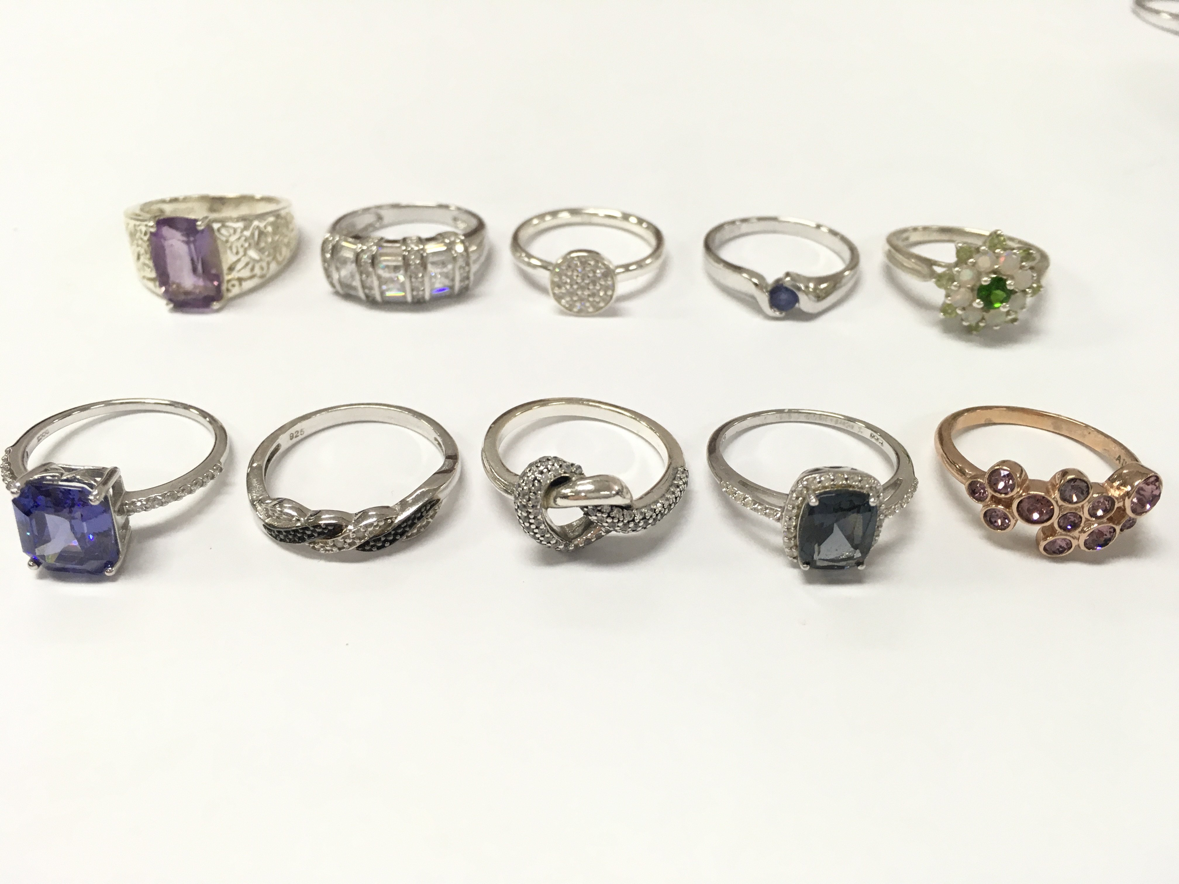 A Collection of silver rings , sizes O and P. 30g total weight Approx. Postage catA