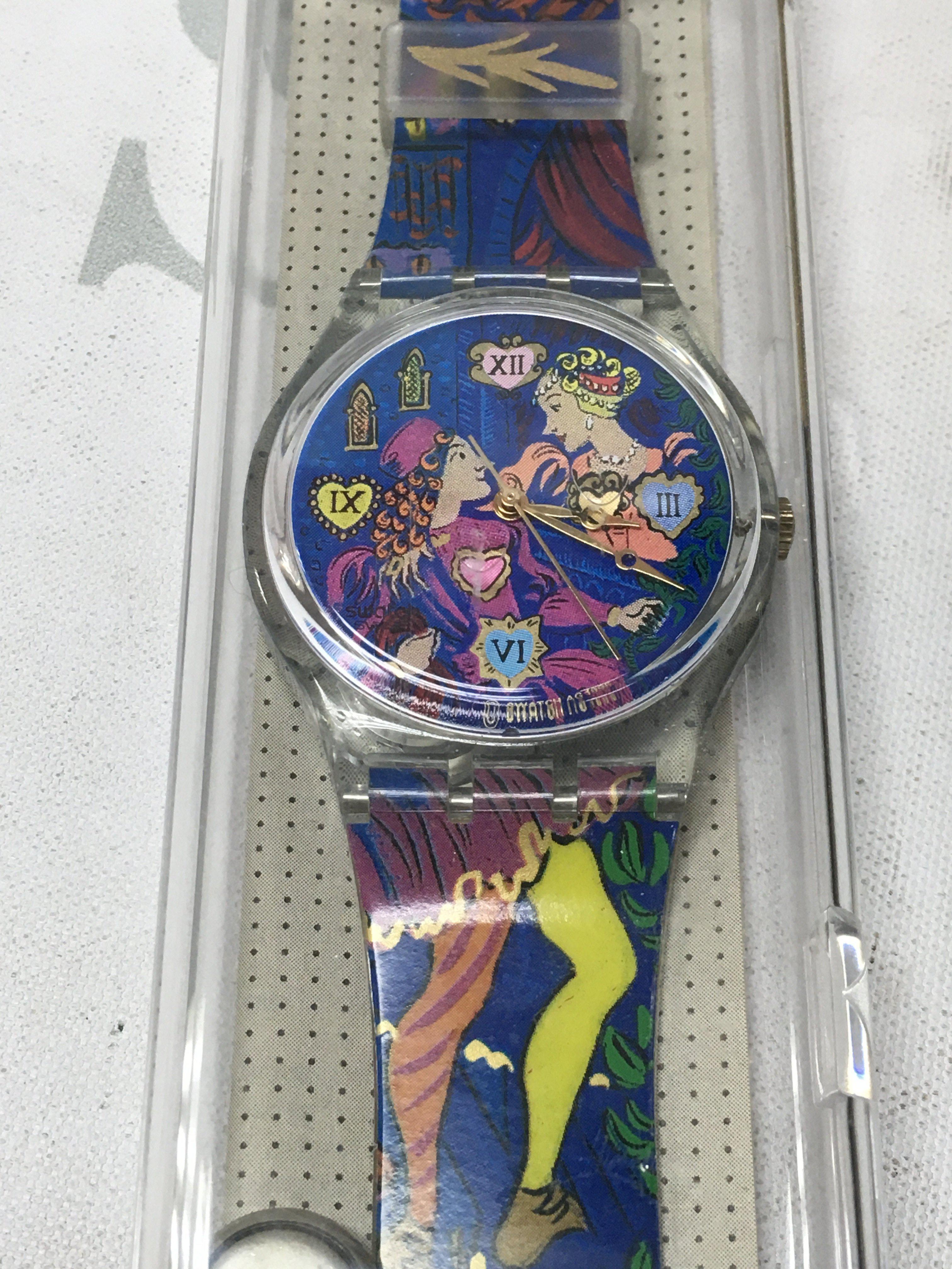 A romeo and juliet edition swatch watch.