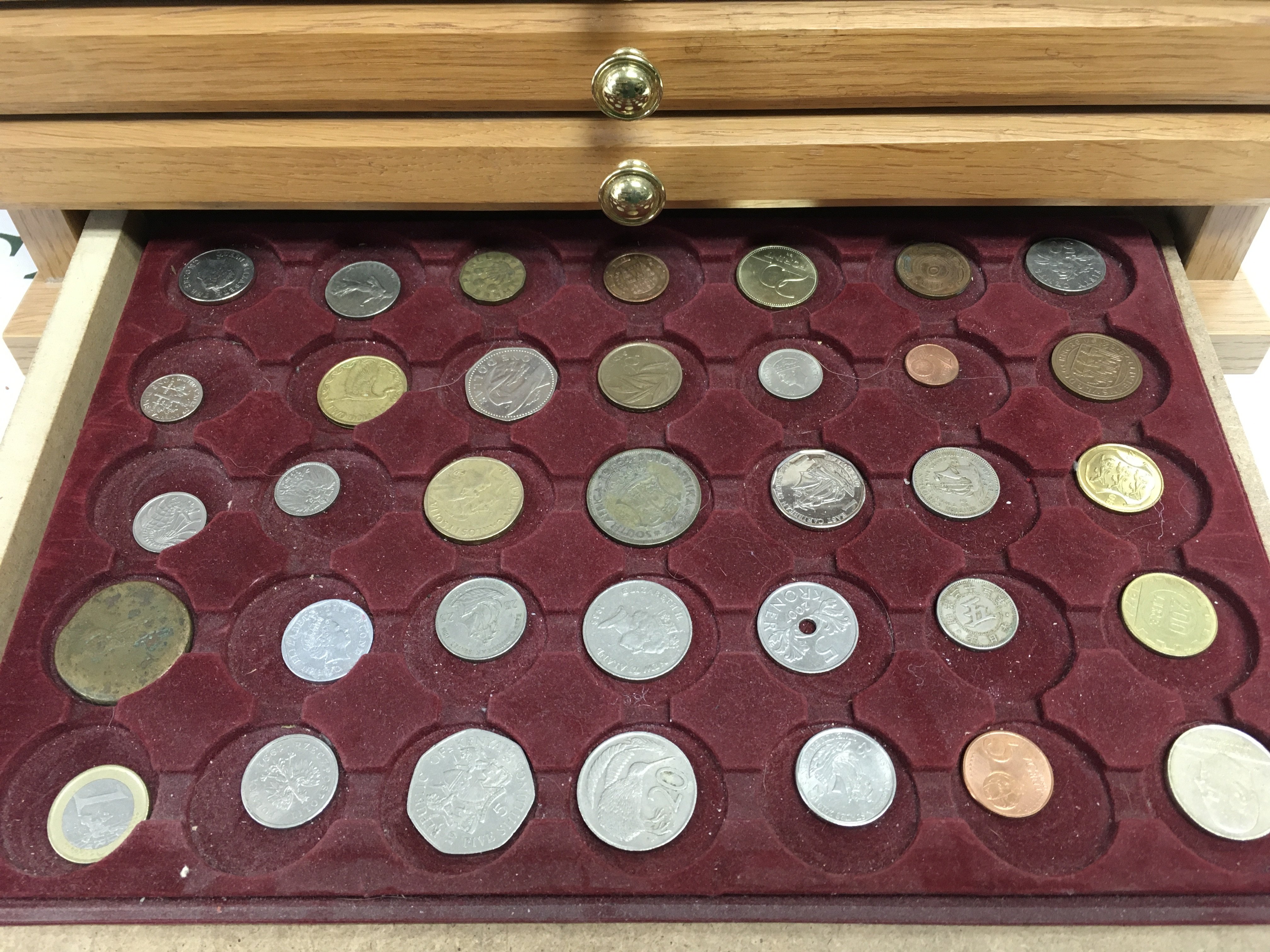 A collection of assorted world coinage.