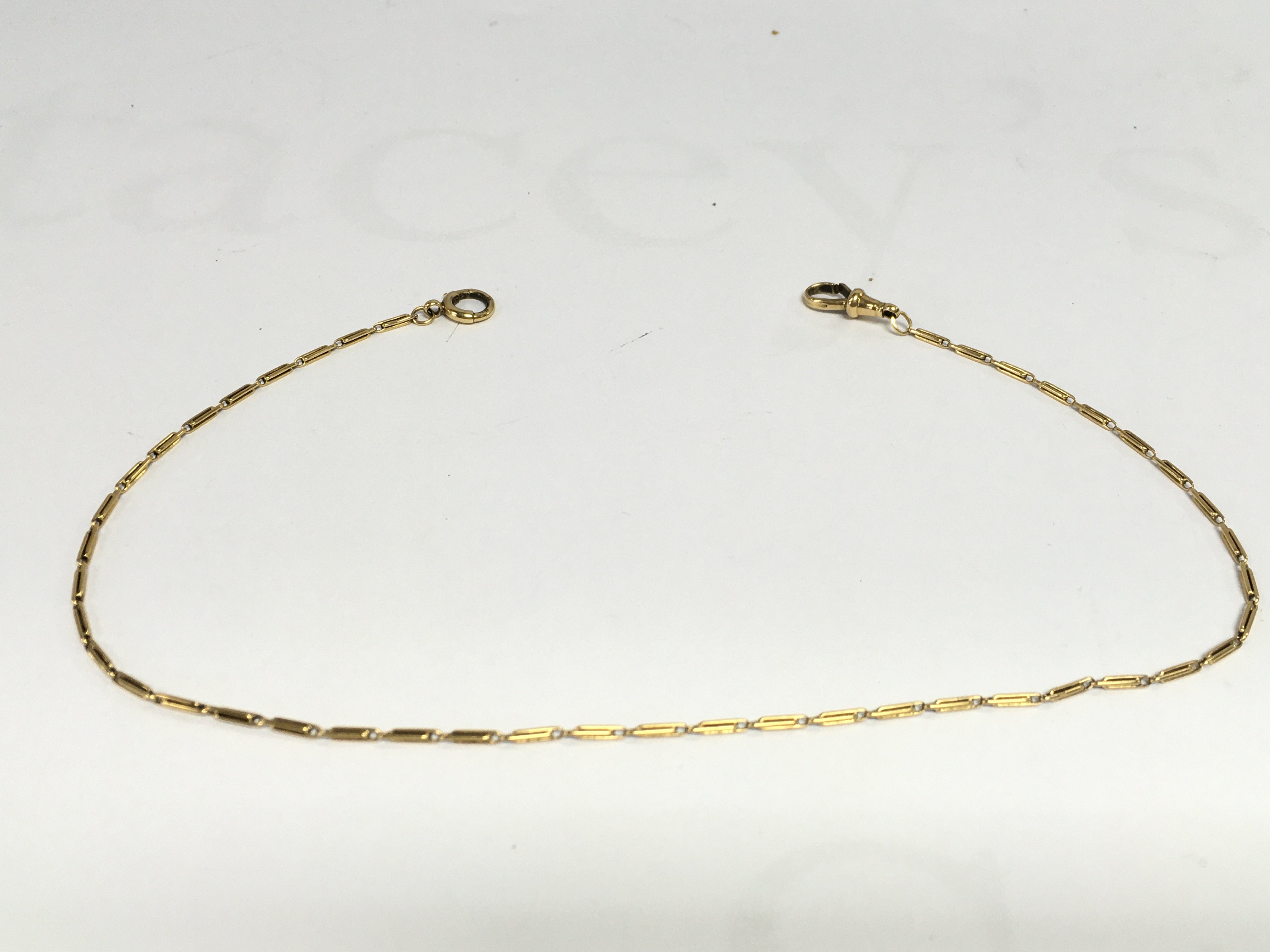 An 18ct gold fancy chain. Approximately 37cm length and 7.2g