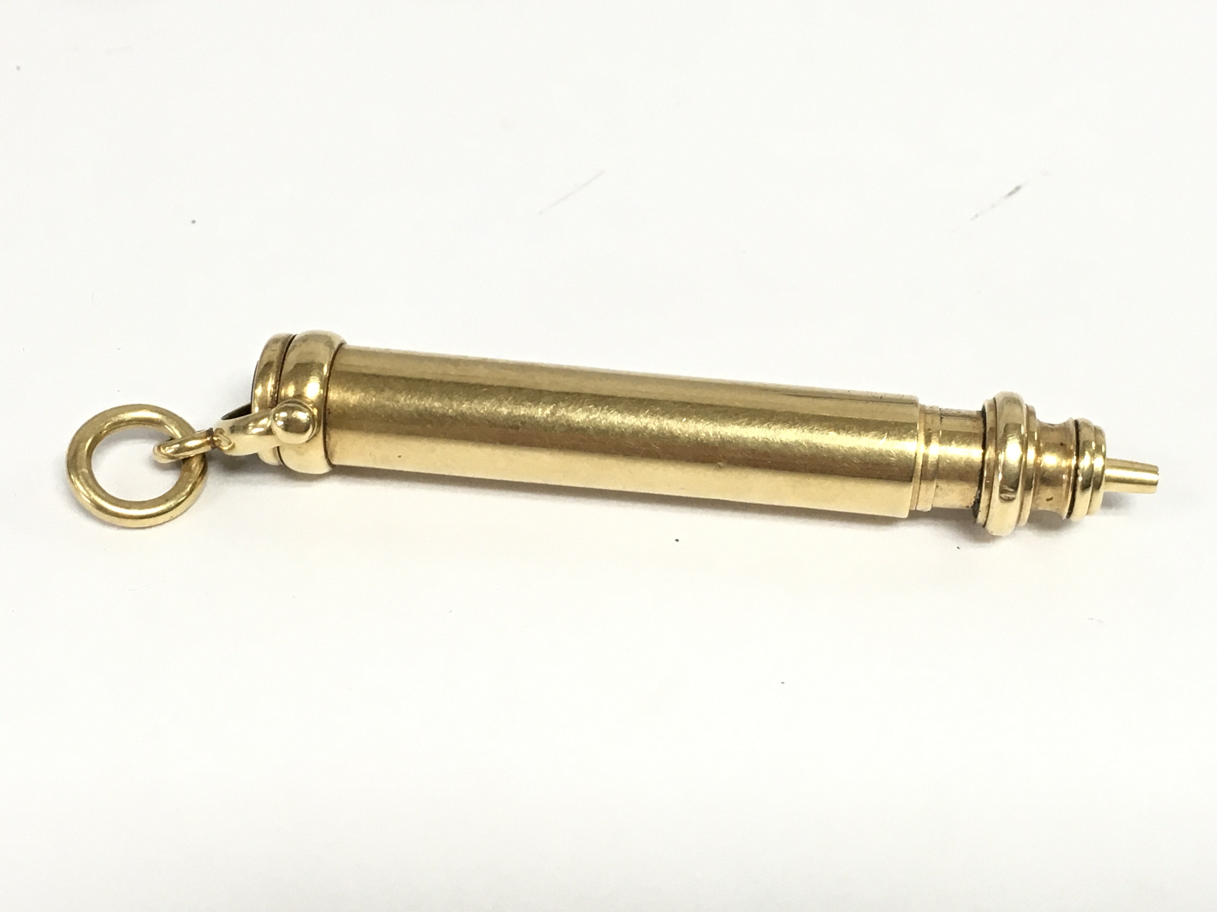 A 9ct gold cased prop pencil by S Mordan. Approximately 20.7g