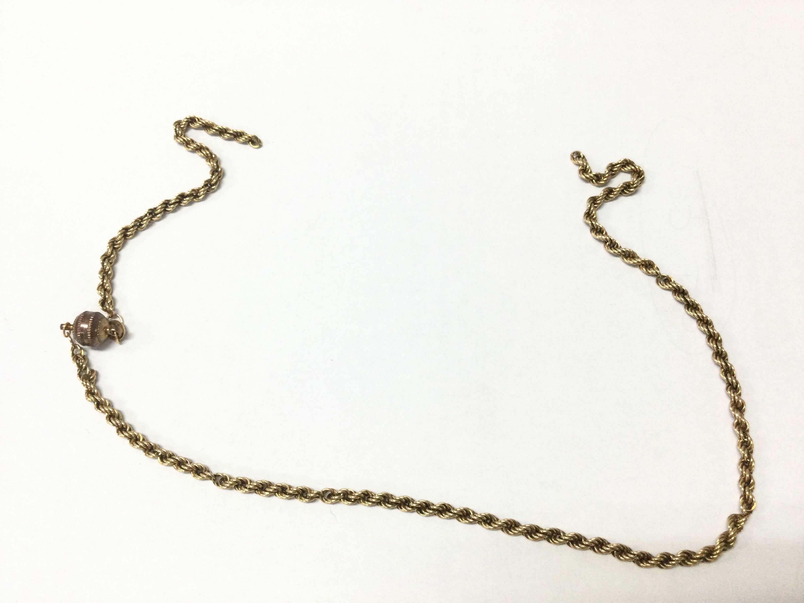 A 9ct gold necklace . 6g total weight. Postage category A