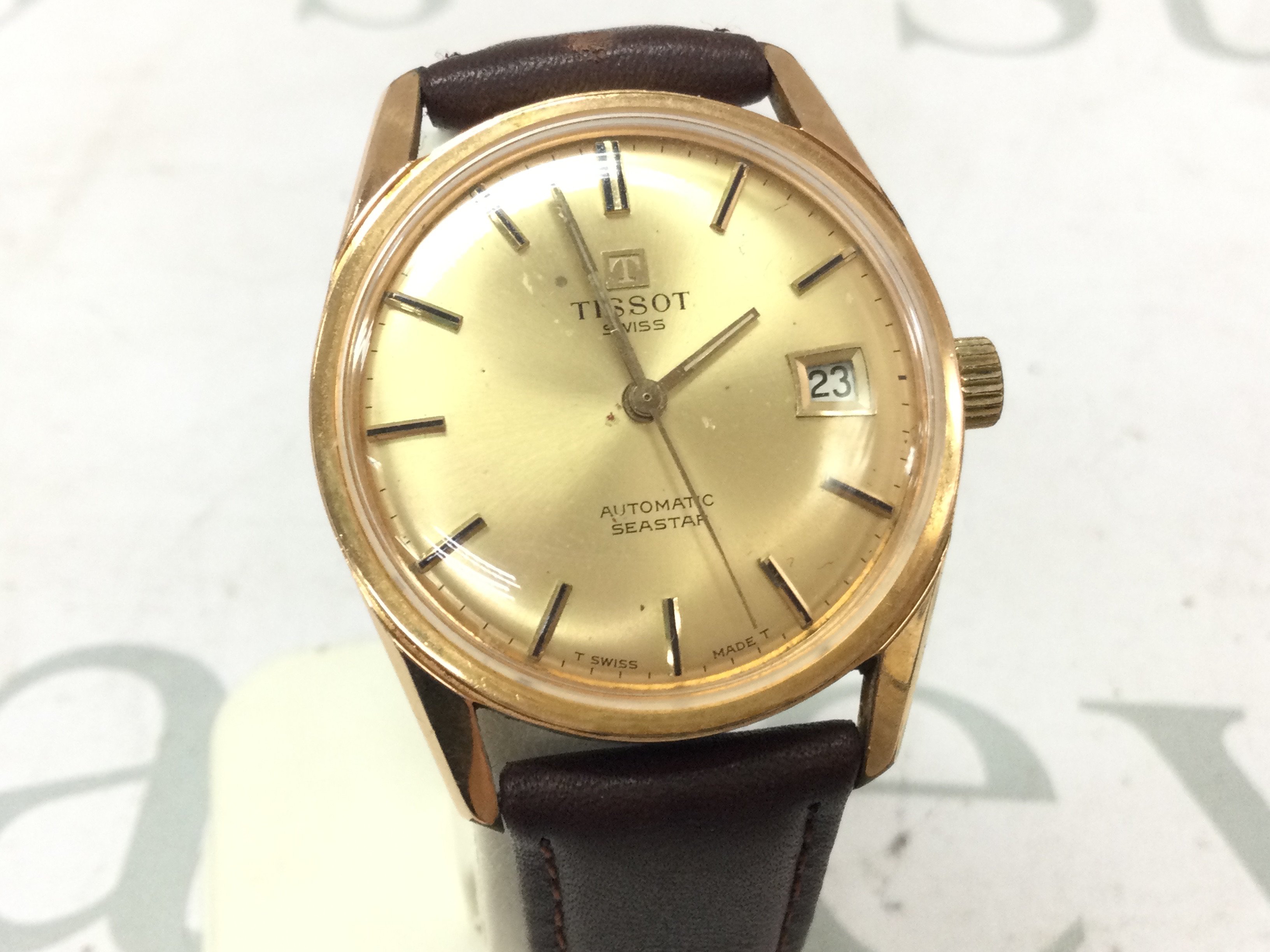 A Tissot Gents automatic Seastar with date and Swiss jewel movement (working). Postage category A