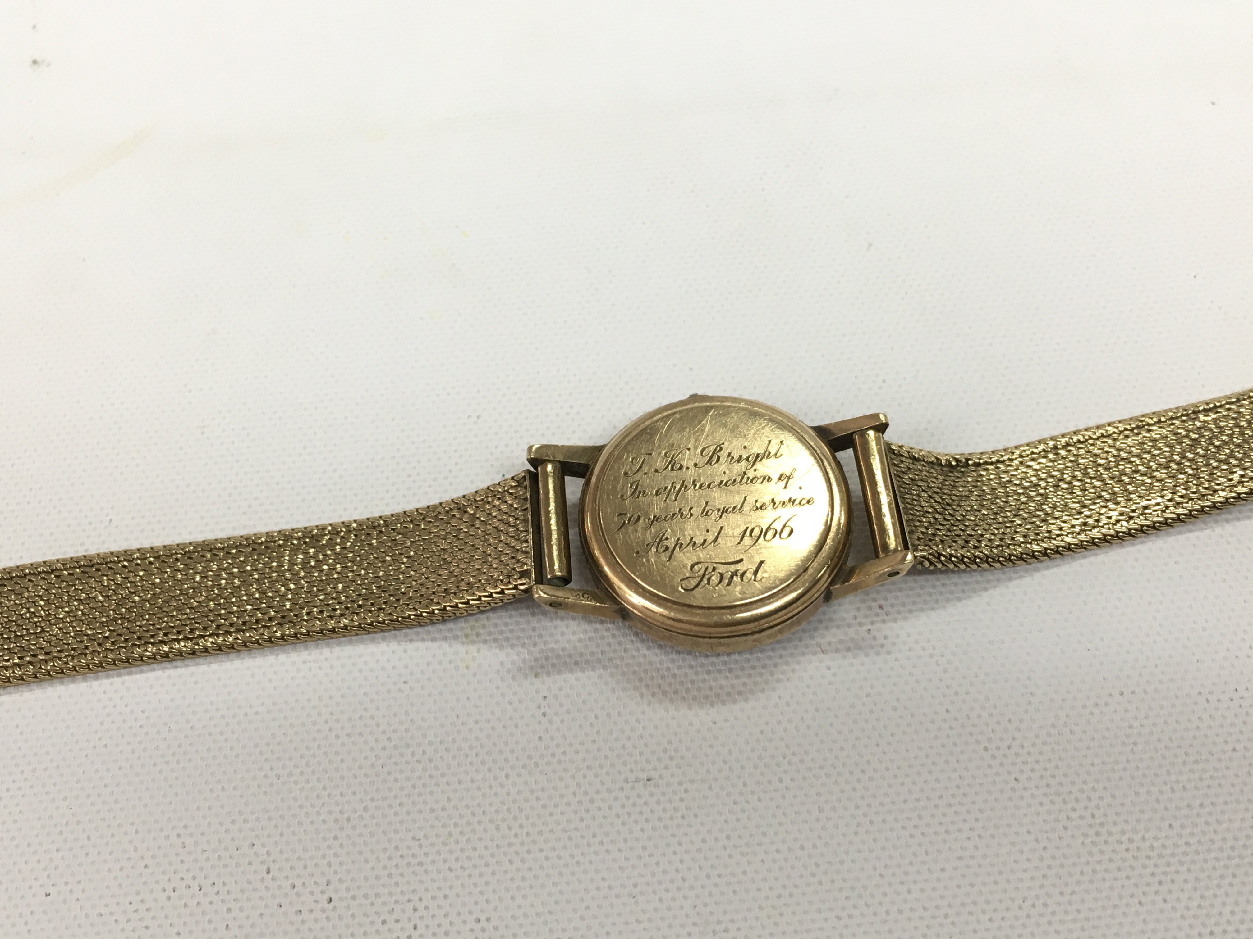 A vintage 9ct gold omega ladies watch. Not running. Total weight 18.47g