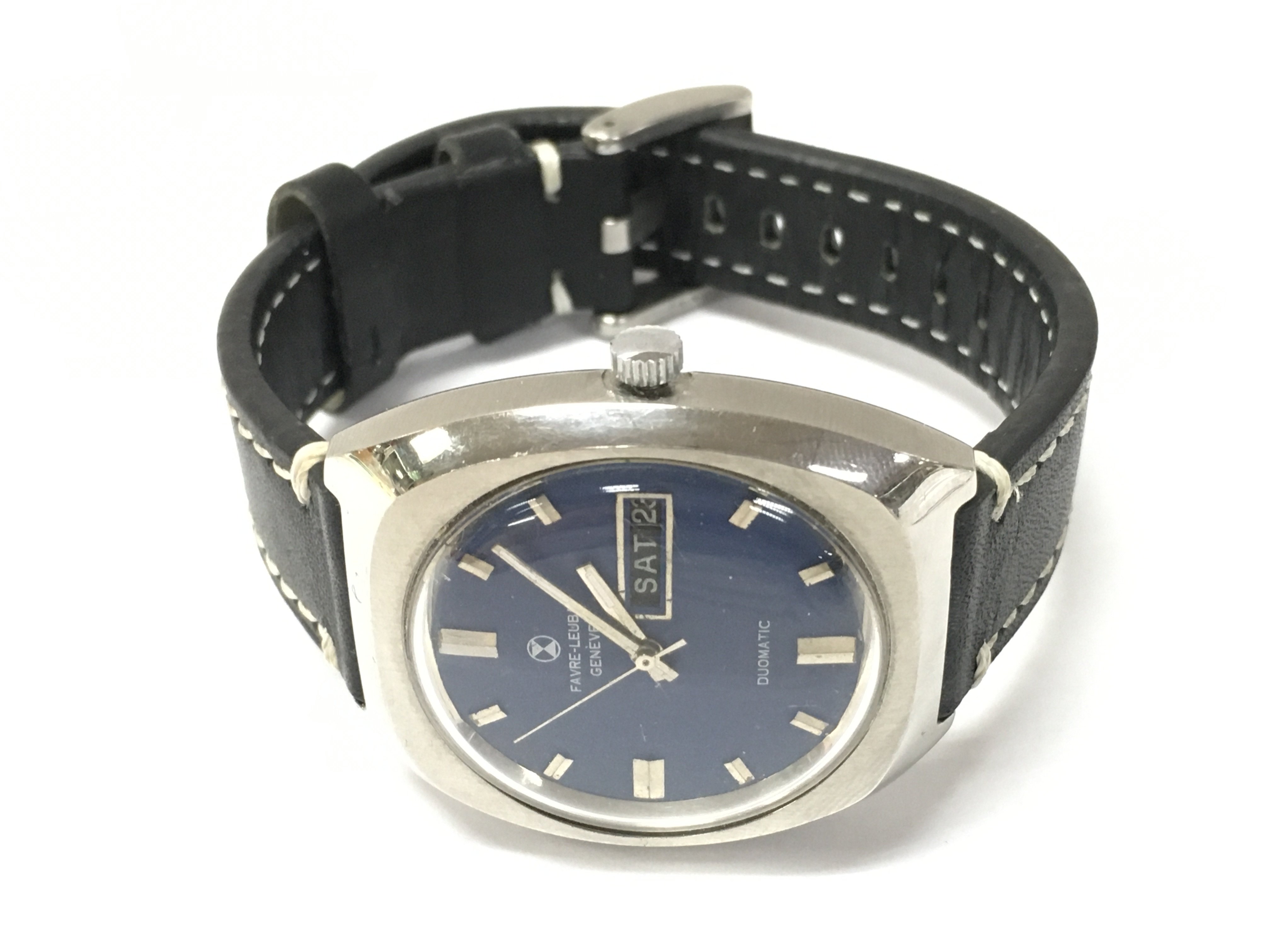 A Favre-Leuba automatic gents wristwatch with day date (seen working)
