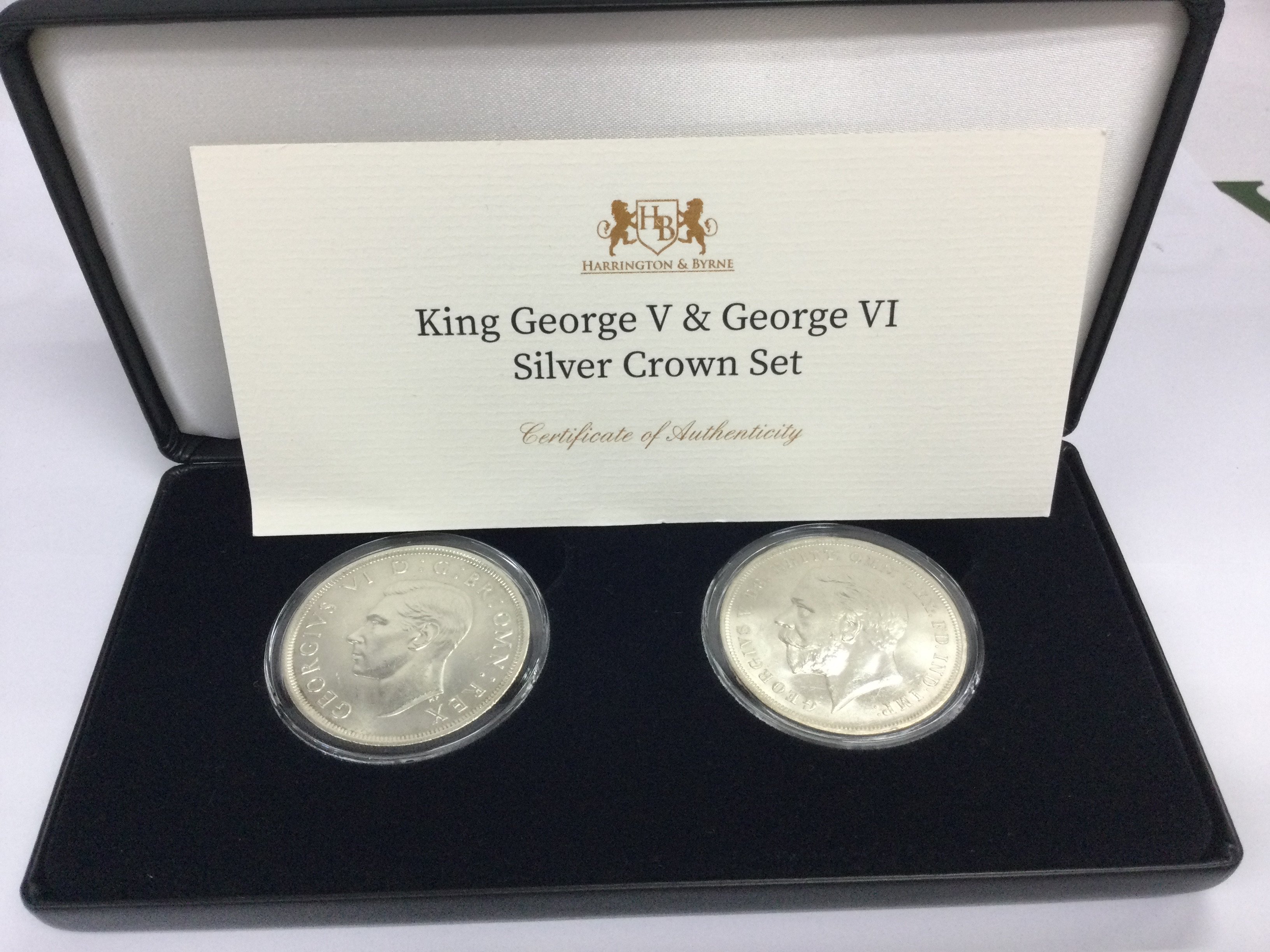King George V and George VI silver crown set. Postage B