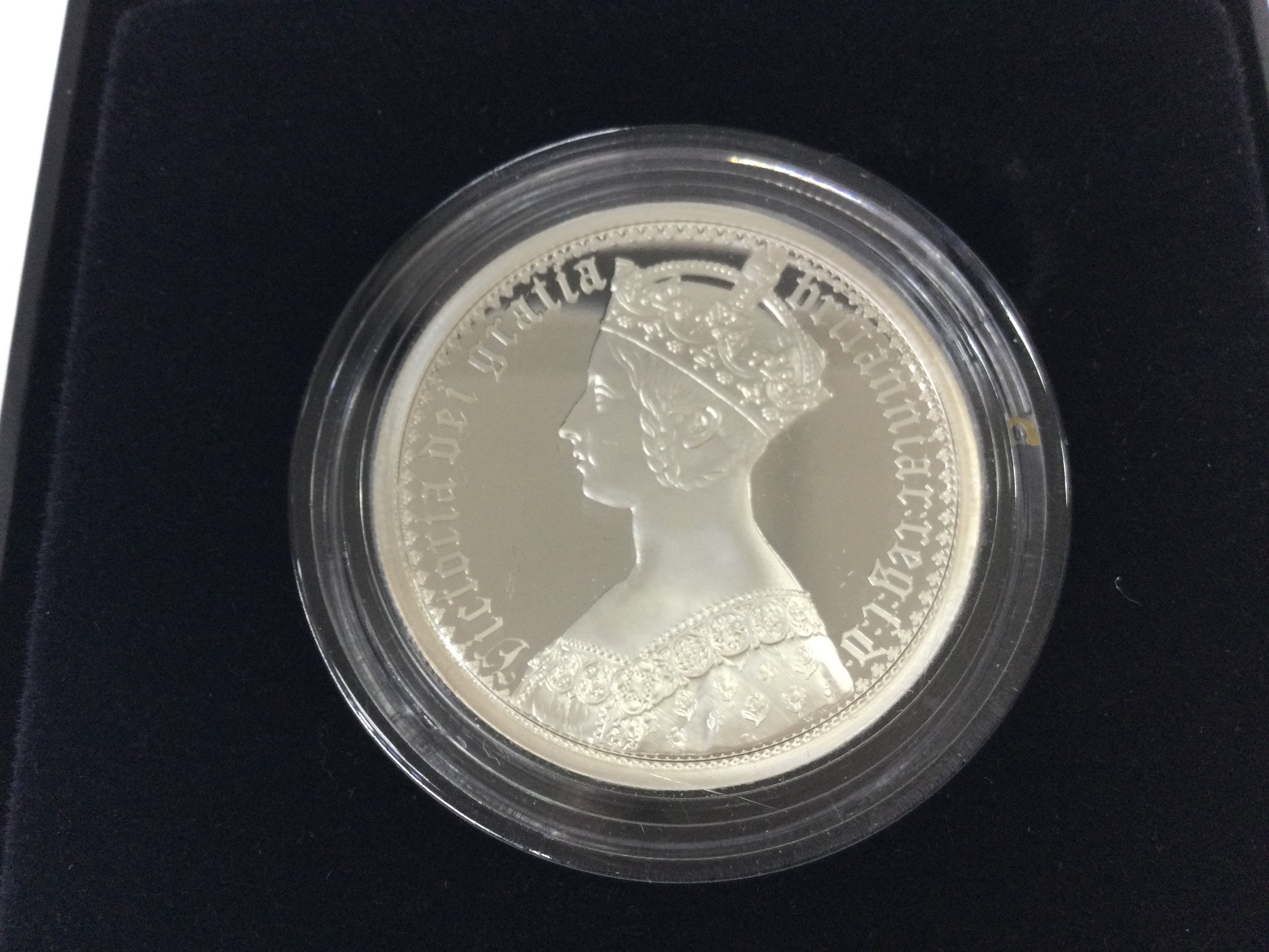 2oz silver proof gothic crown portrait coin. Postage B