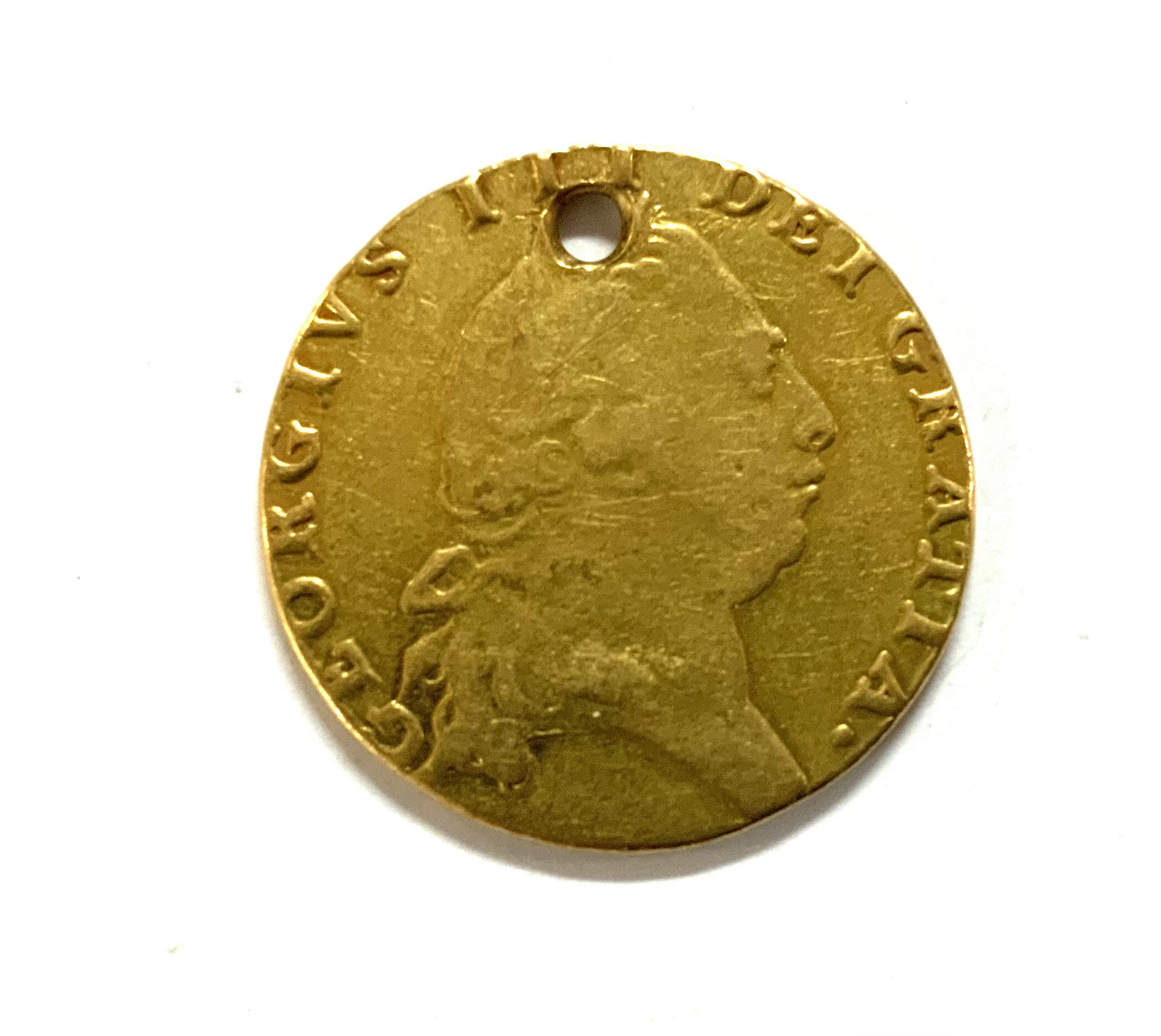 1794 George III Spade Guinea, (drilled), 8.13g.