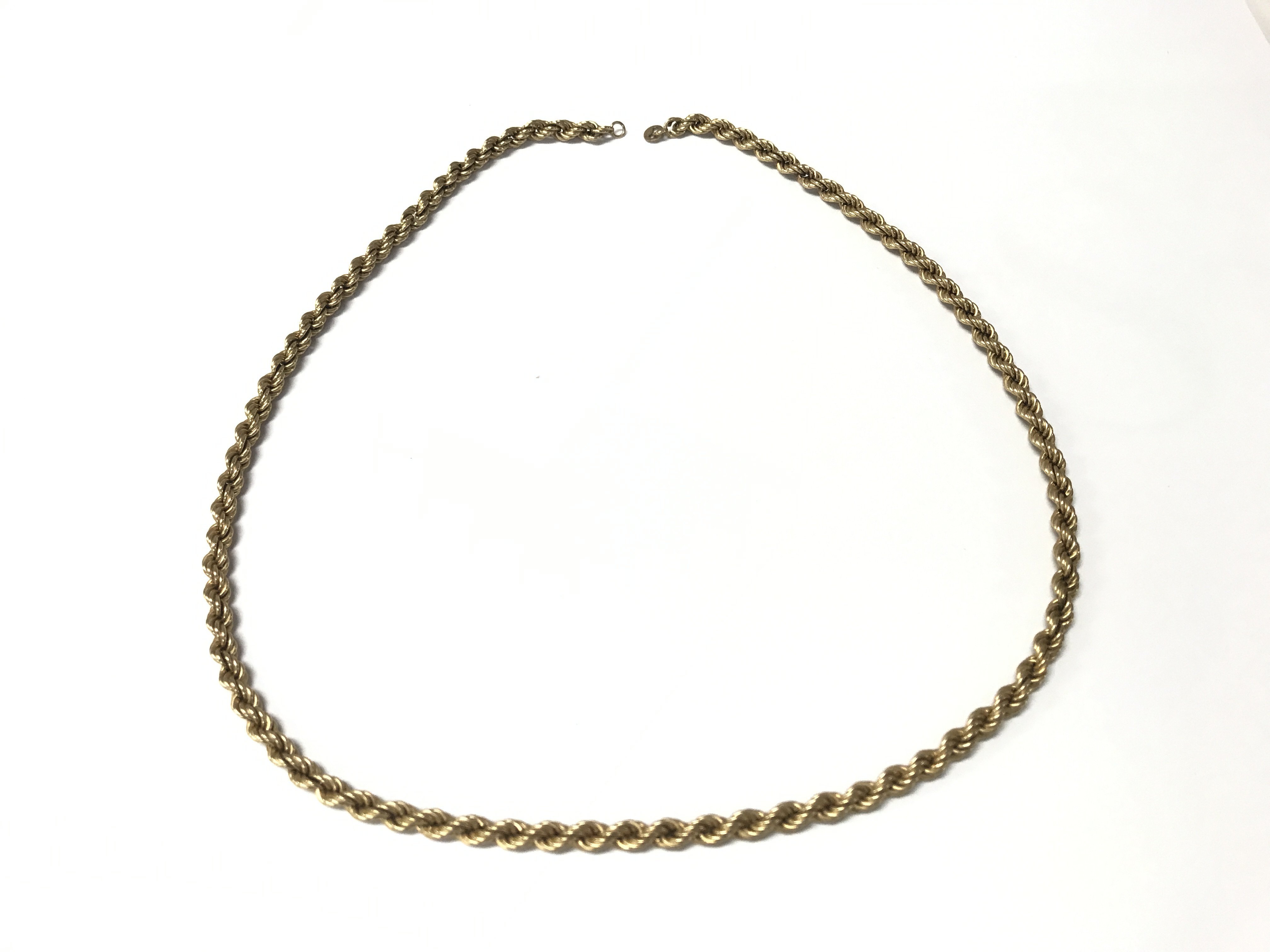 A 9ct gold rope chain (A/F) 7.23g