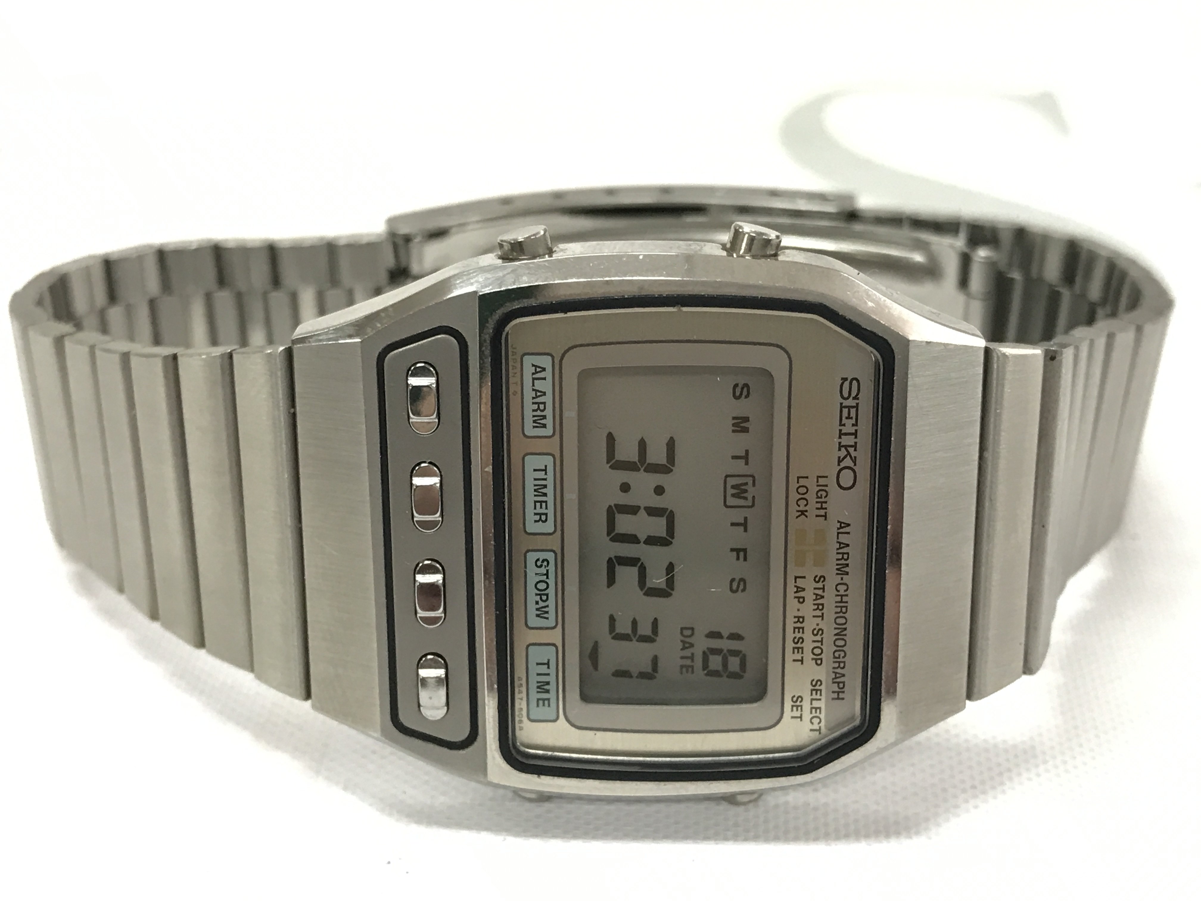A Seiko 80s chronograph digital watch , postage category A