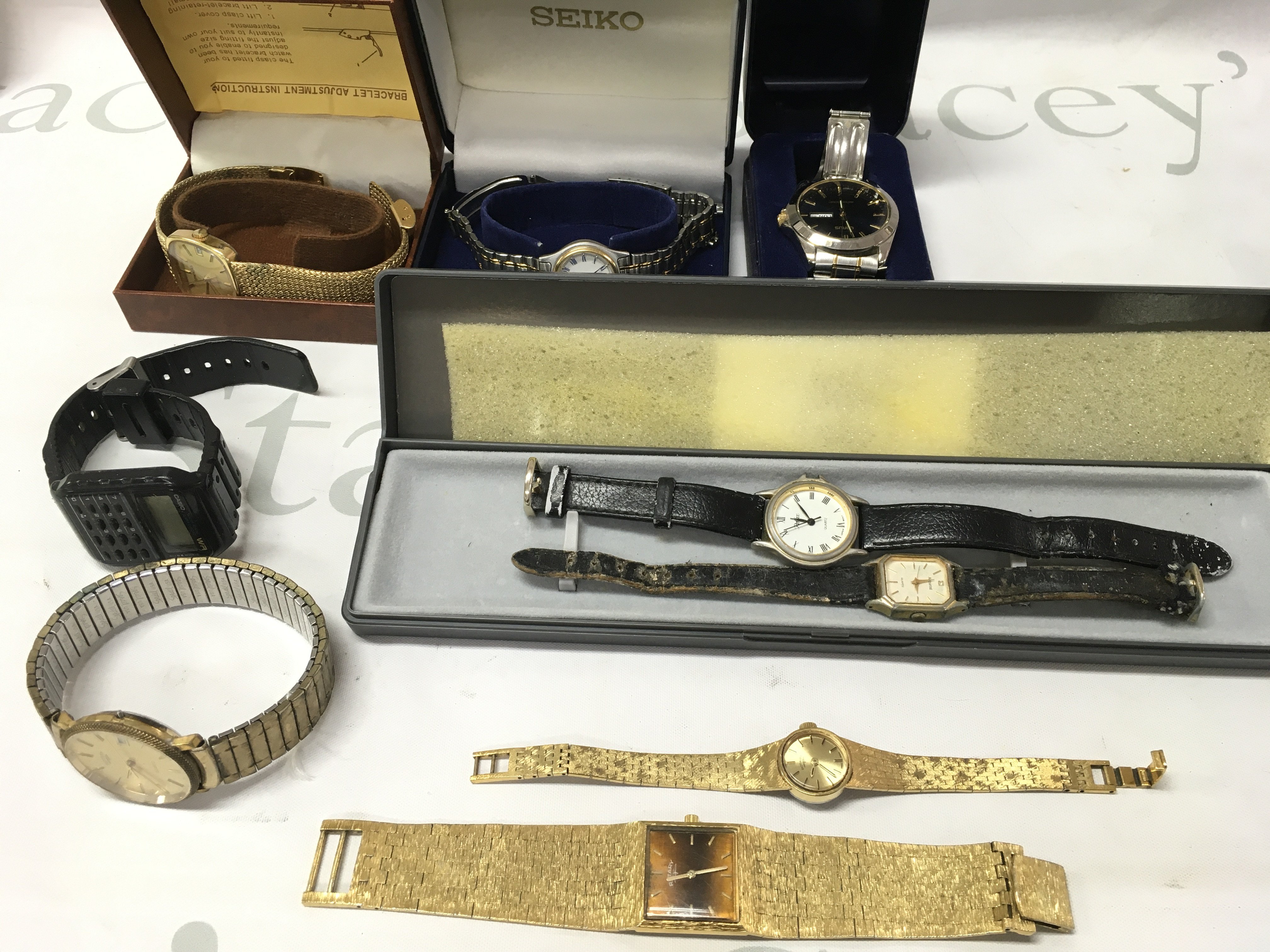 A collection of assorted watches including Seiko Rotary etc.