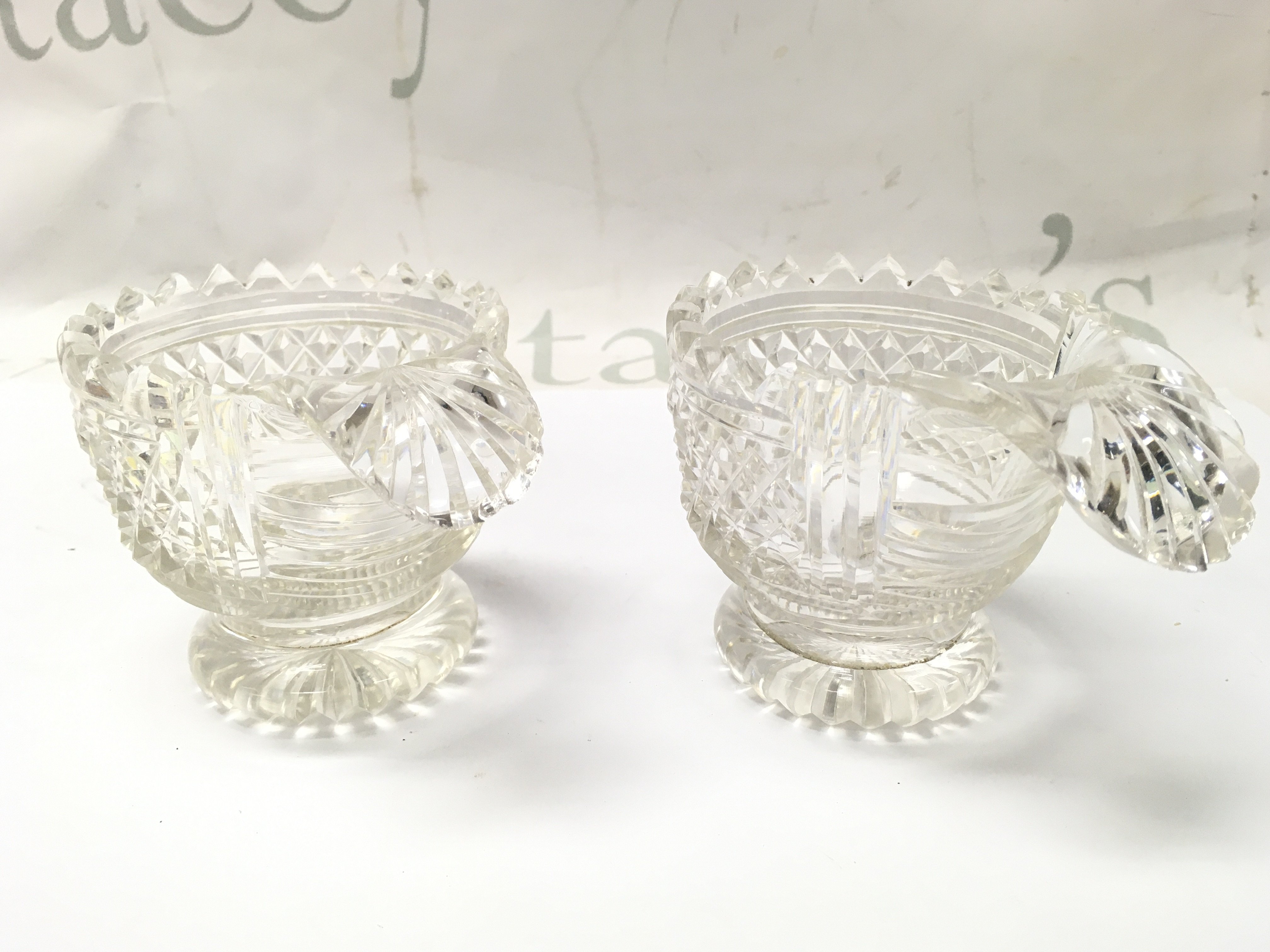 Two Irish Piggin bowls , possibly Waterford 1820 to 1860. 8cm tall. 8cm wide. This lot cannot be posted