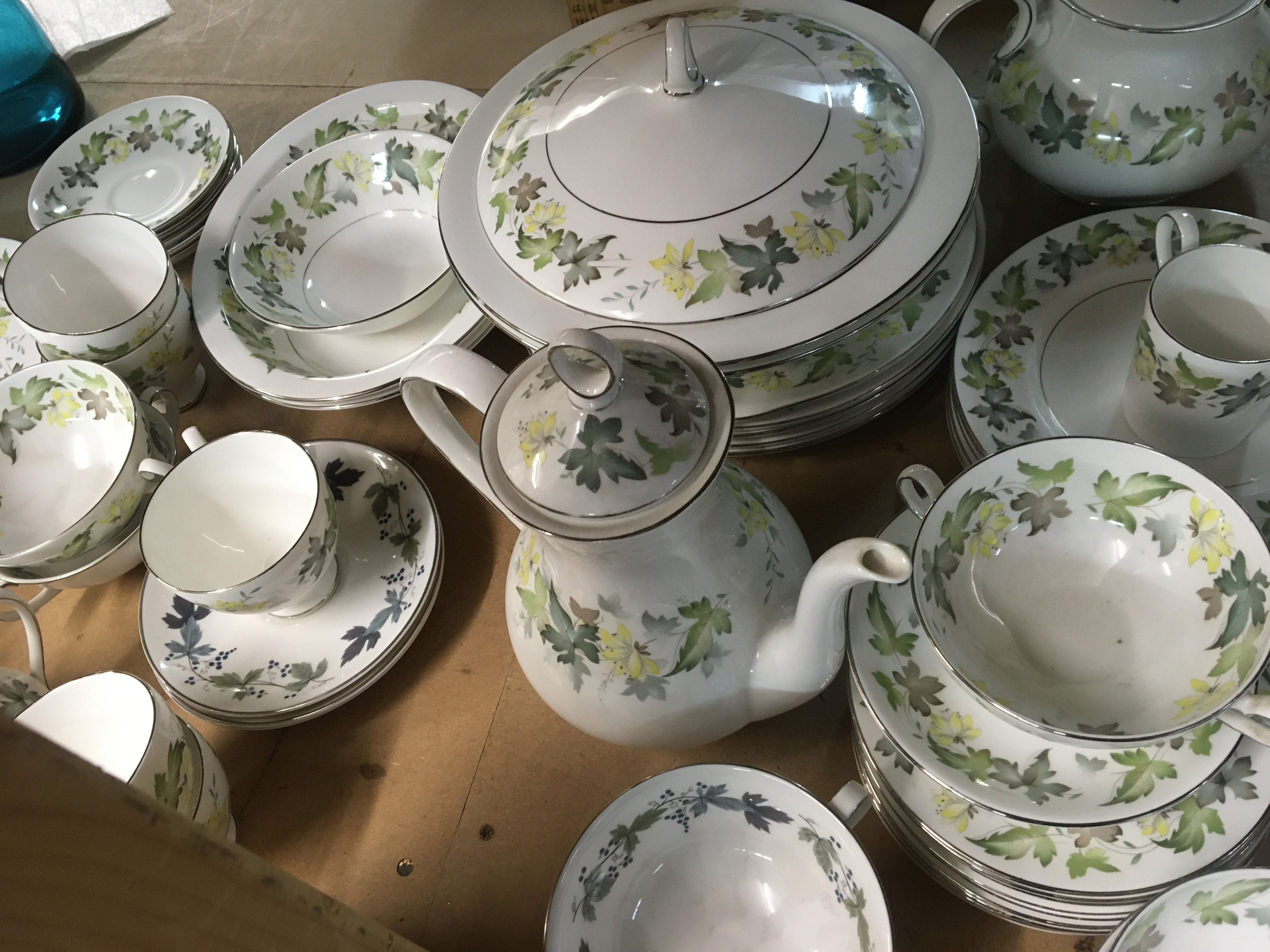 A Royal Albert and Ridgway Moselle pattern bone china dinner and tea set and some Doulton Burgundy pattern porcelain.