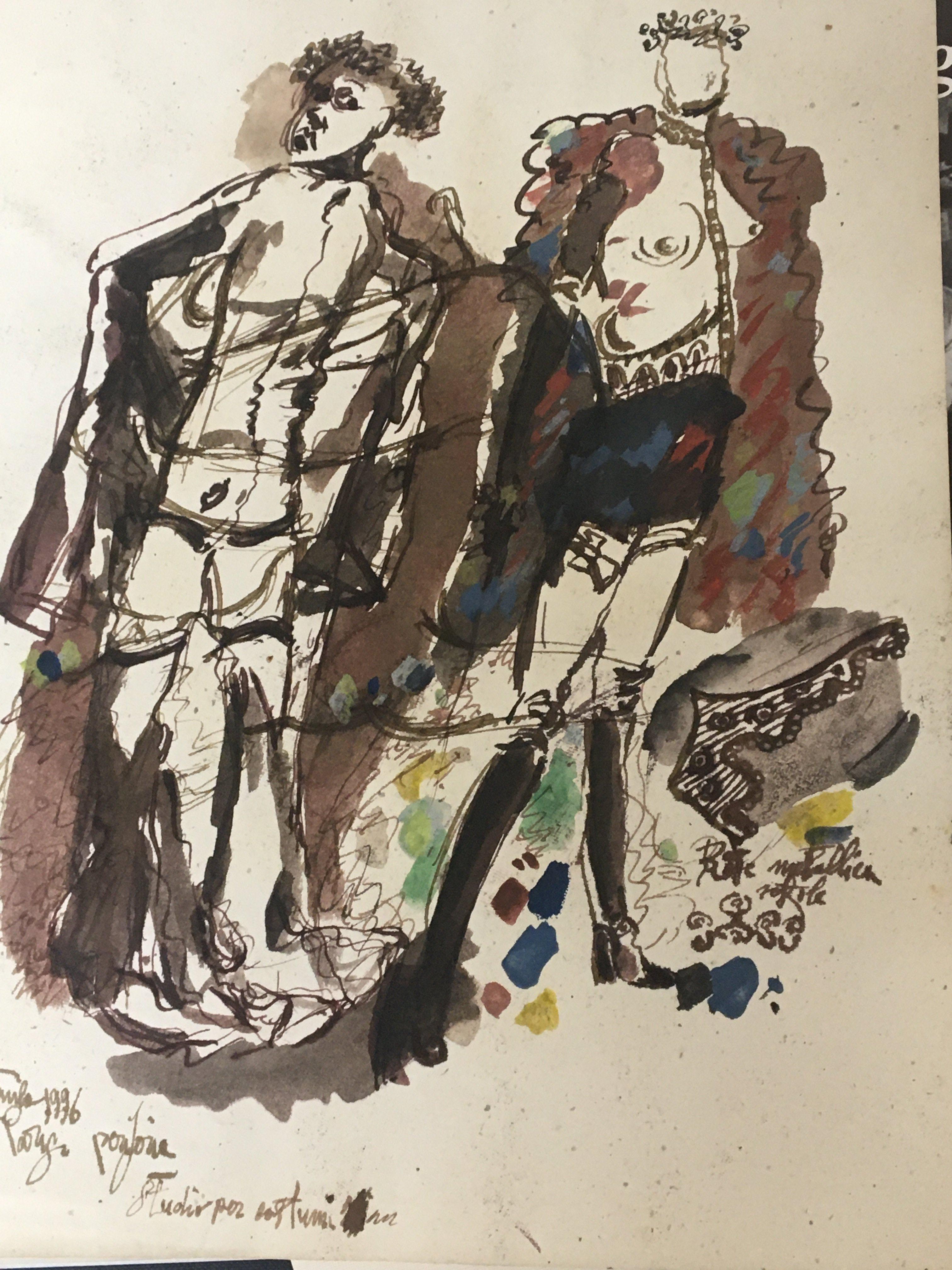 A collection of 20th century art work framed sketches signed coloured prints framed and unframed by Carlo Cattaneo Italian with an accompanying art book. I