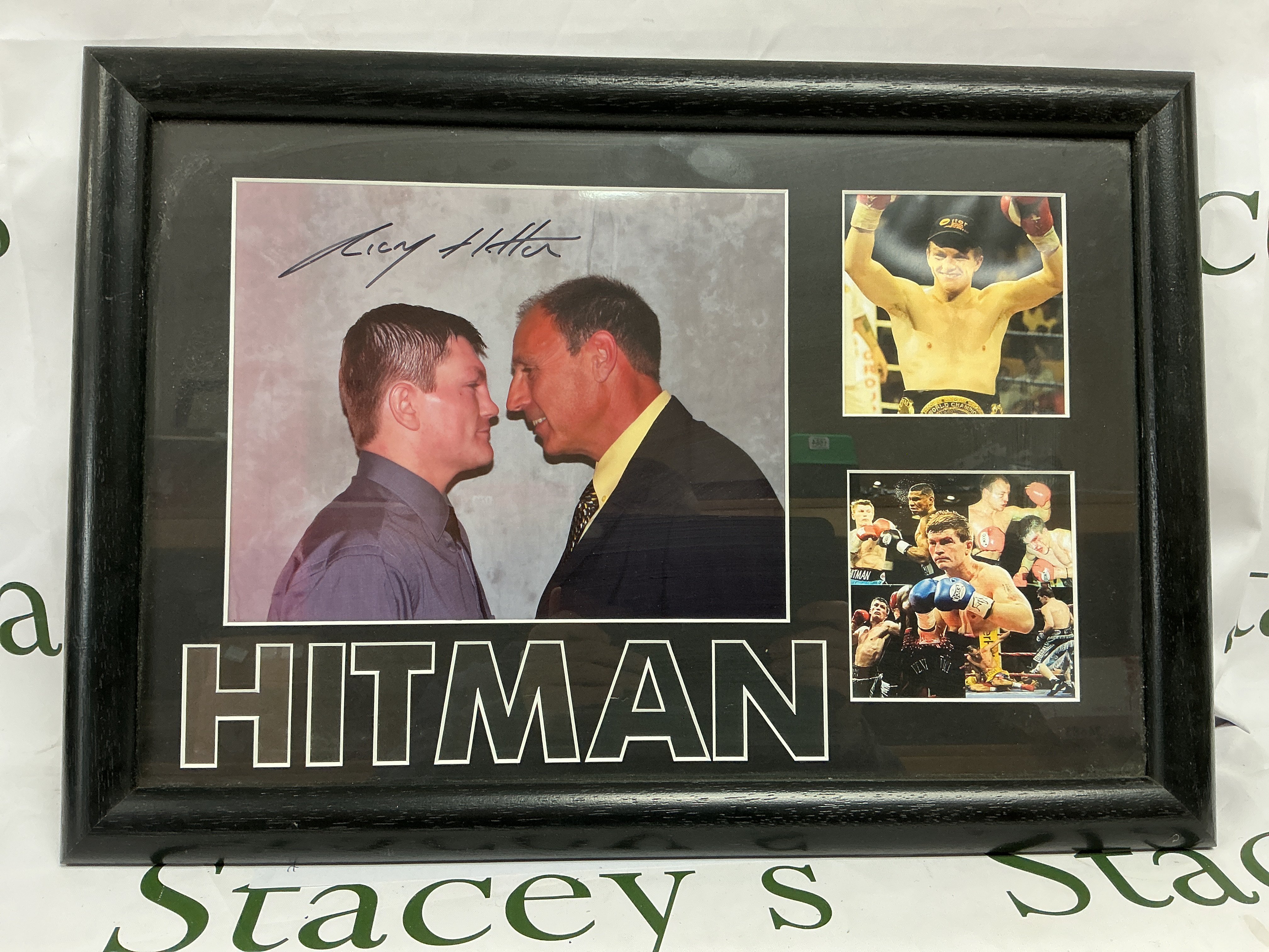 Three ink signed boxing prints 1x Ricky Hatton, 1x Barry Mcguigan, 1x Richie&#2013266057۪s Woodall.