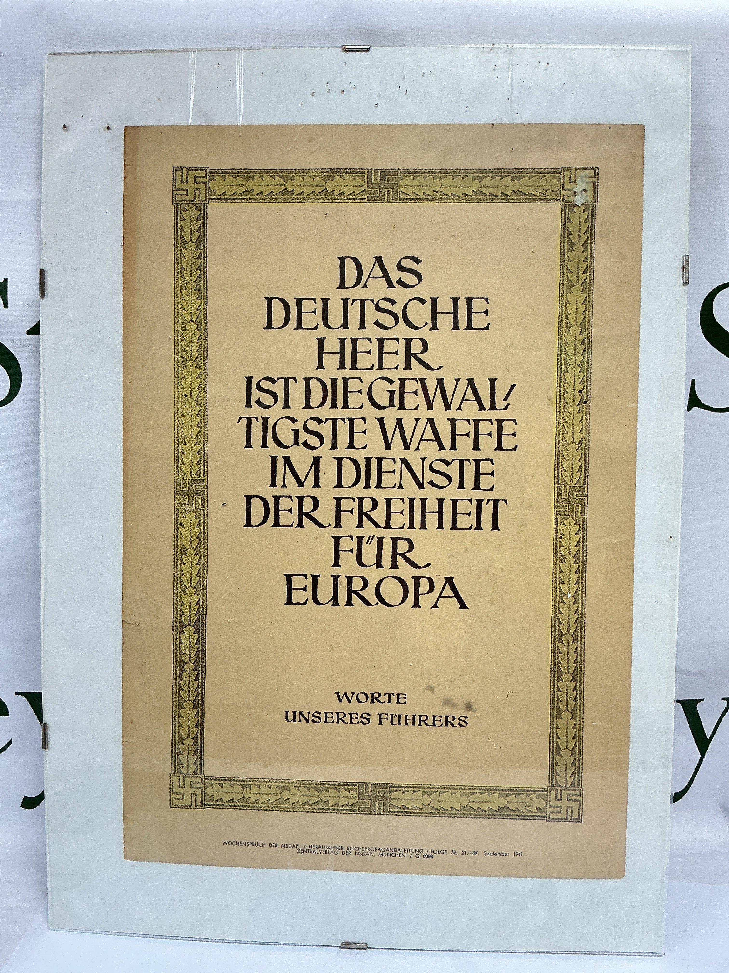 Four WW2 nazi propaganda posters. Approx size 30x42cm.