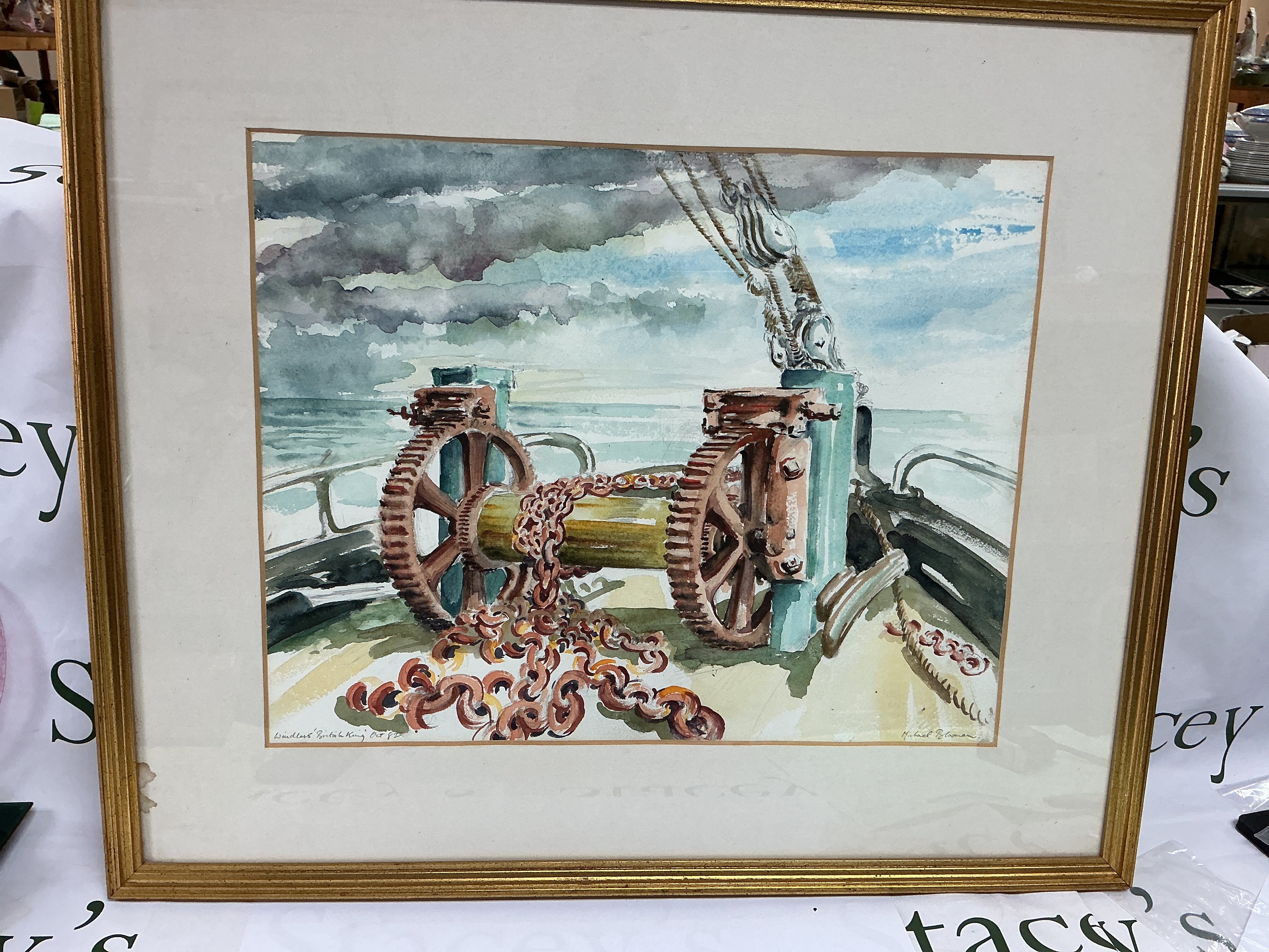a watercolour by Michael Blocman dated October 1982, approx size 58x69cm.