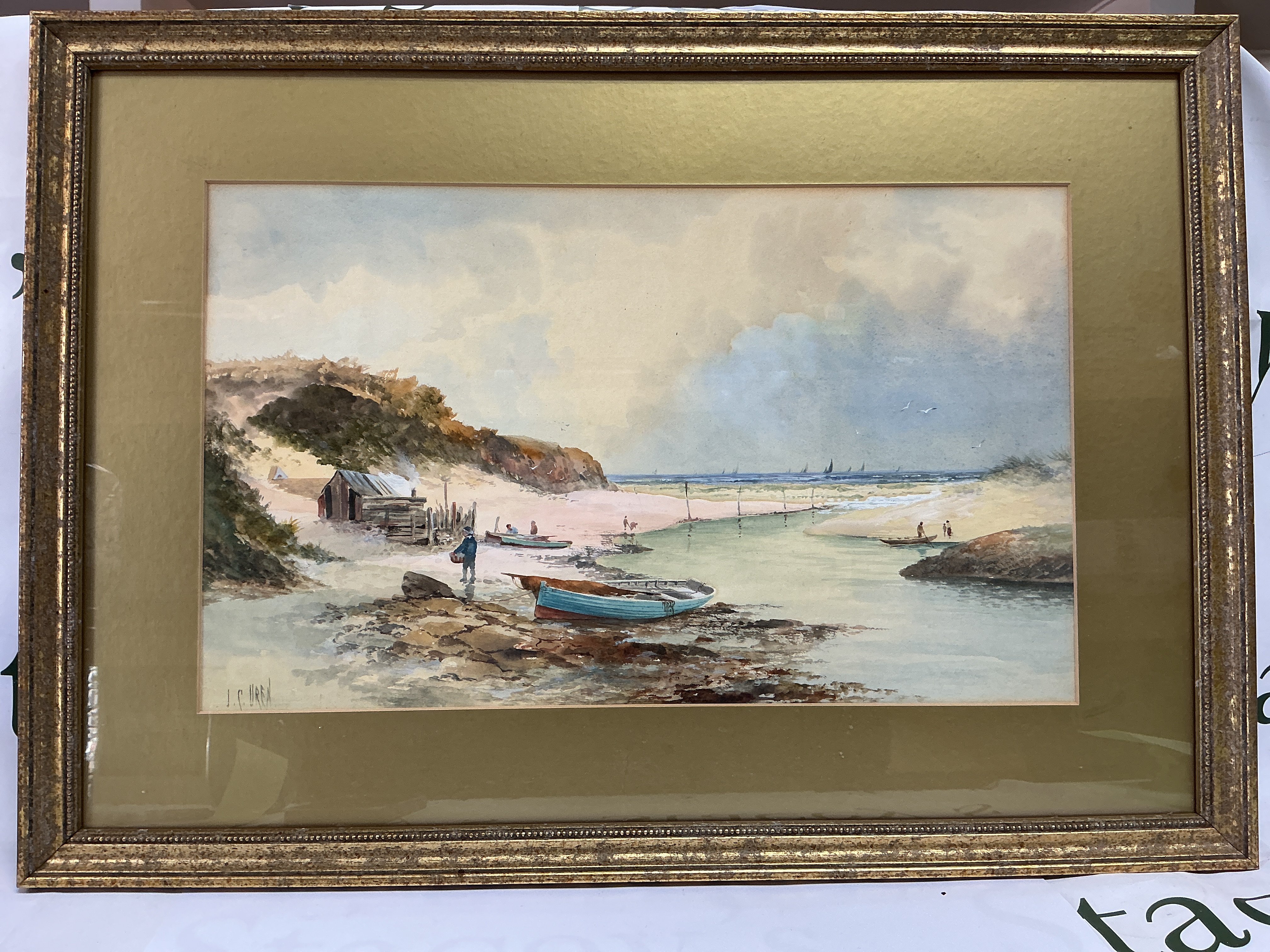 an unnamed watercolour signed by John clarkson Isaac Uren 1845-1932. Approx size 61x44cm.