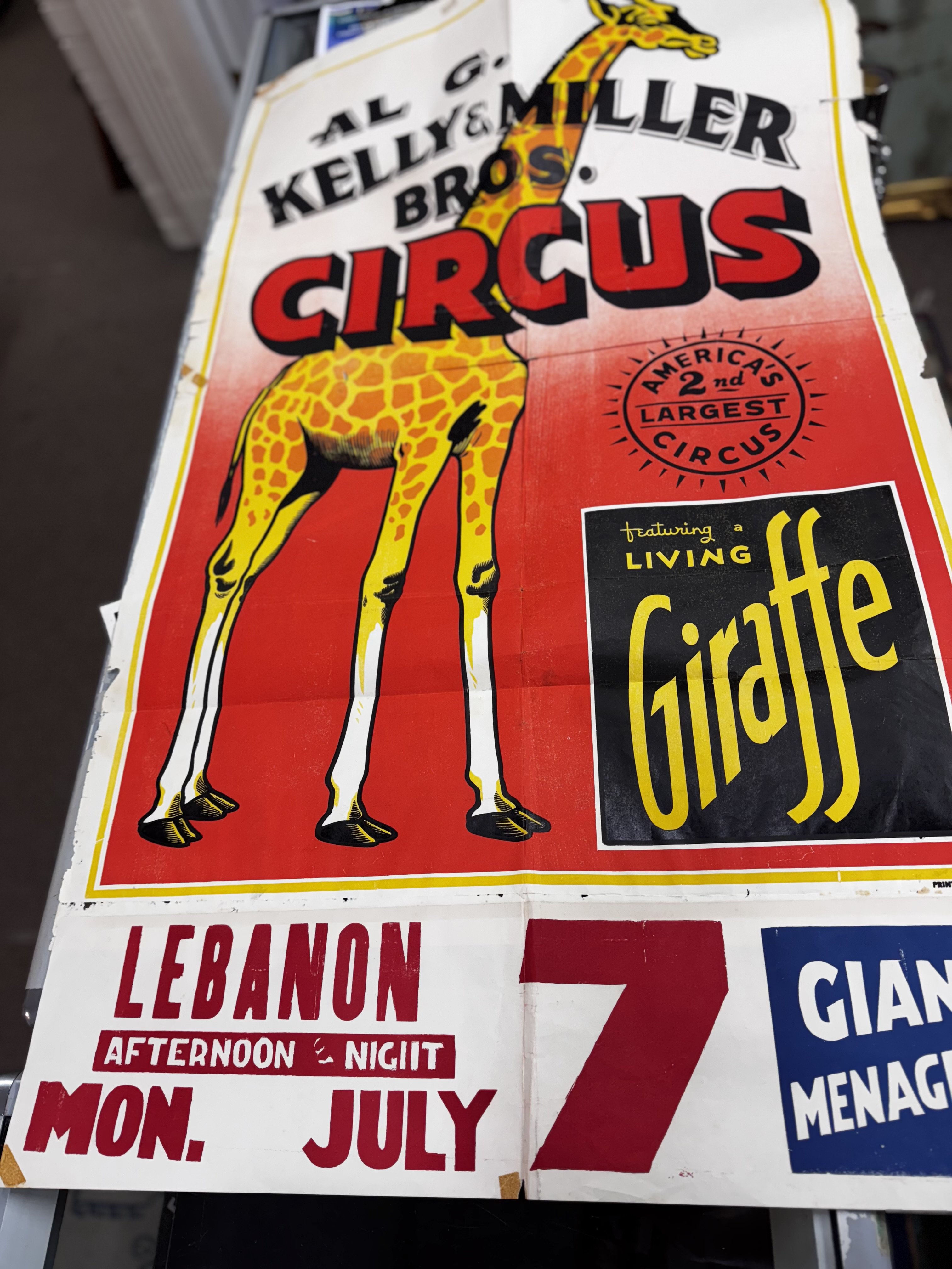 Two boxes of circus posters including posters from Ringling BROS. And Barnum & Baileys circus.