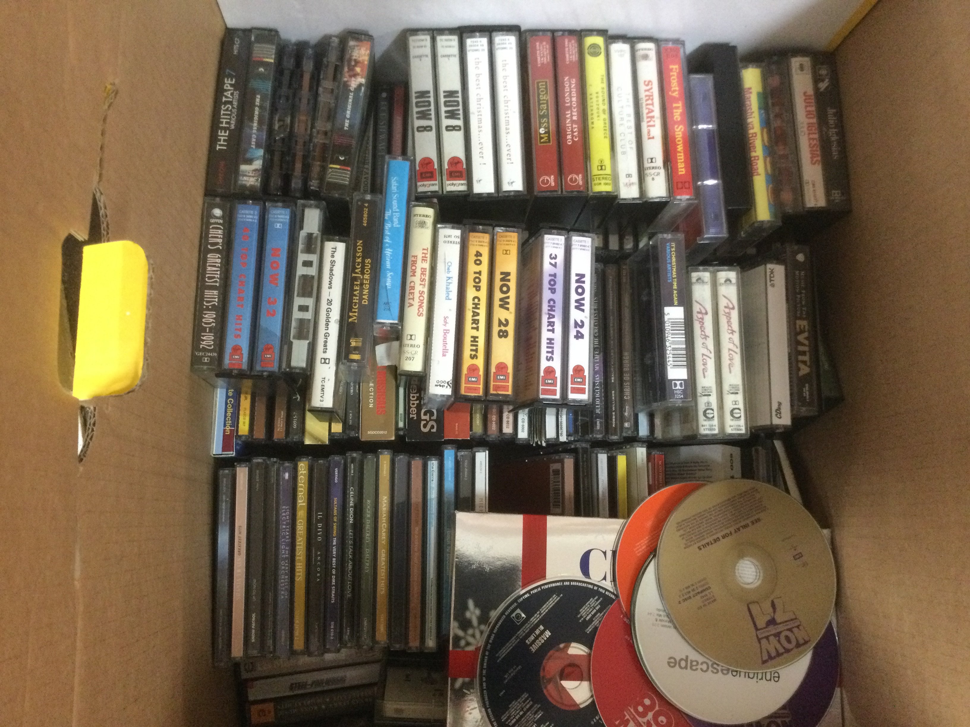 A box of LPs, cassettes , CDS- NO RESERVE