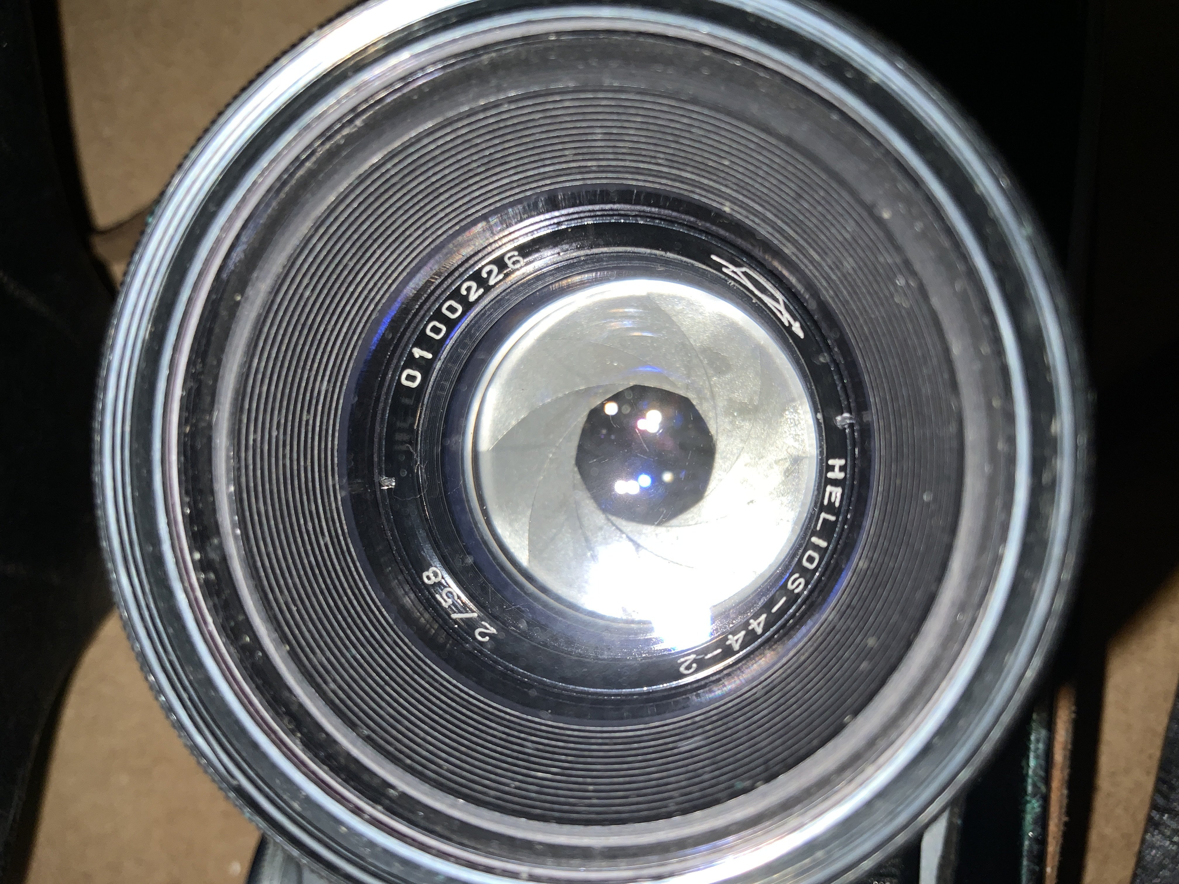 A Zenit - E Soviet SLR camera with attached lense.- NO RESERVE