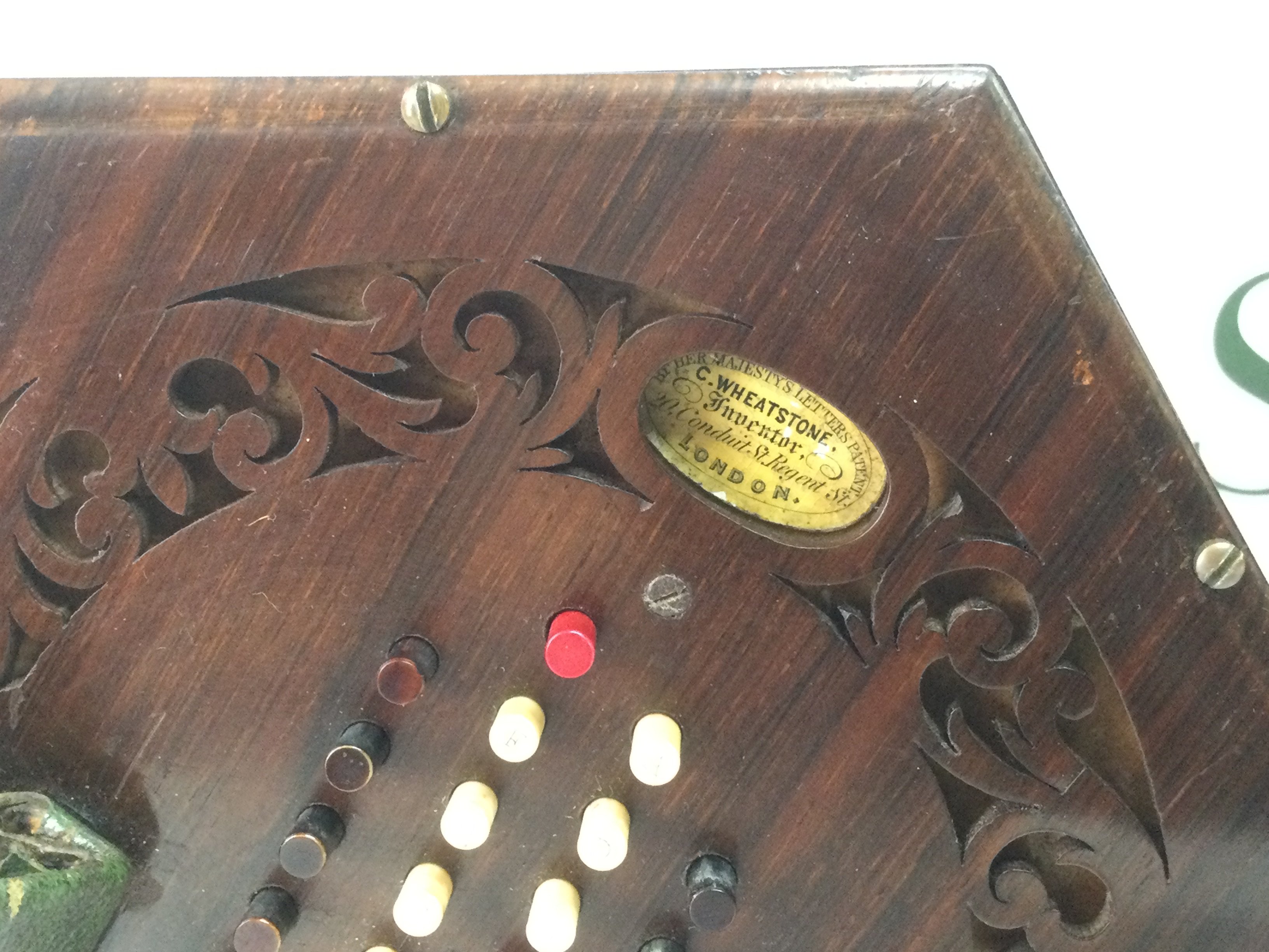 A C Wheatstone of London concertina with outer case. Shipping category D.- NO RESERVE