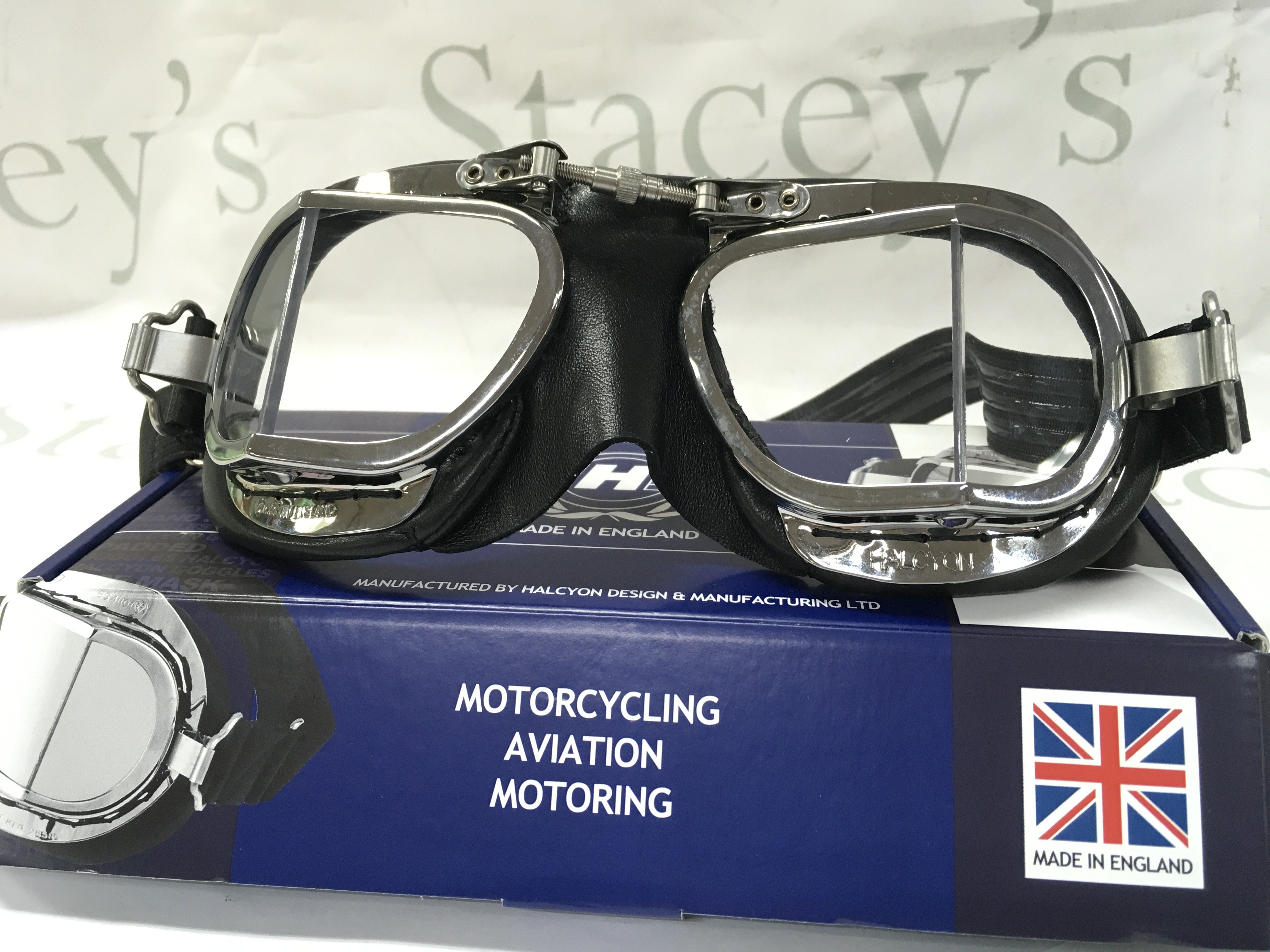 As new unused Halcyon aviation goggles . Postage category B
