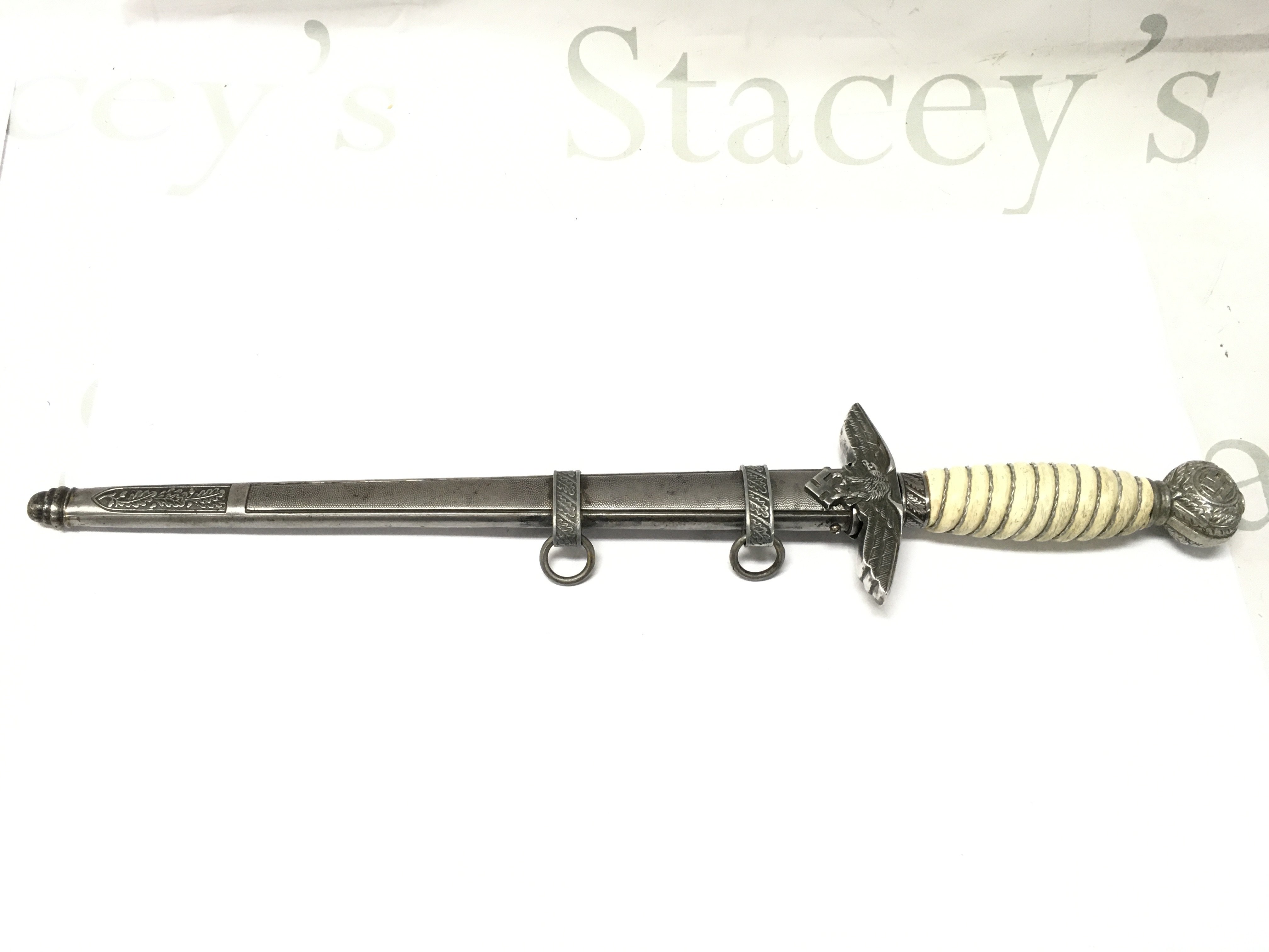 A Luftwaffe second pattern dagger , Maker Richard Abr. Herder. Blade Approx 25cm long , total dagger length 38cm