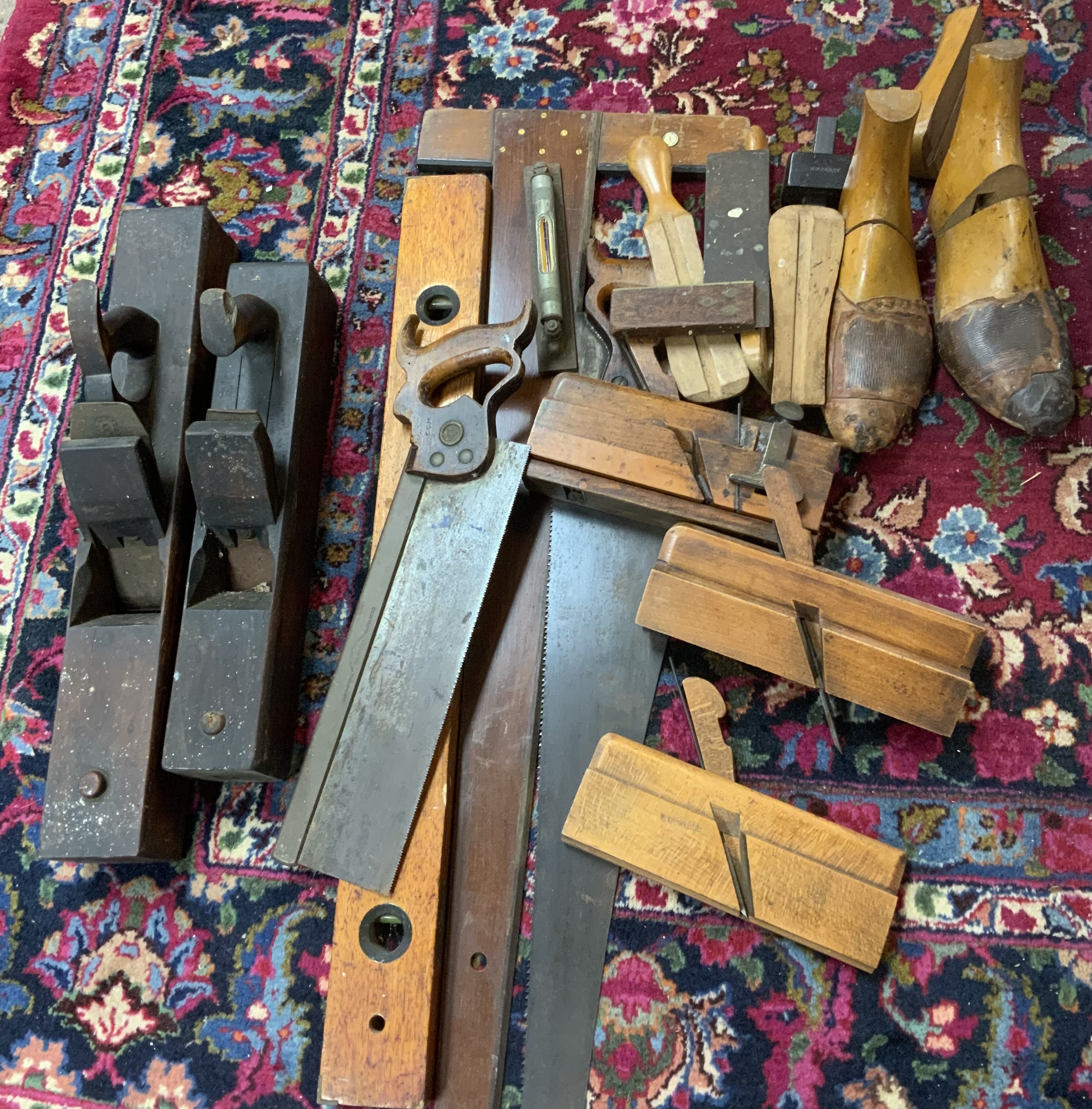 A small collection of woodworking tools etc.