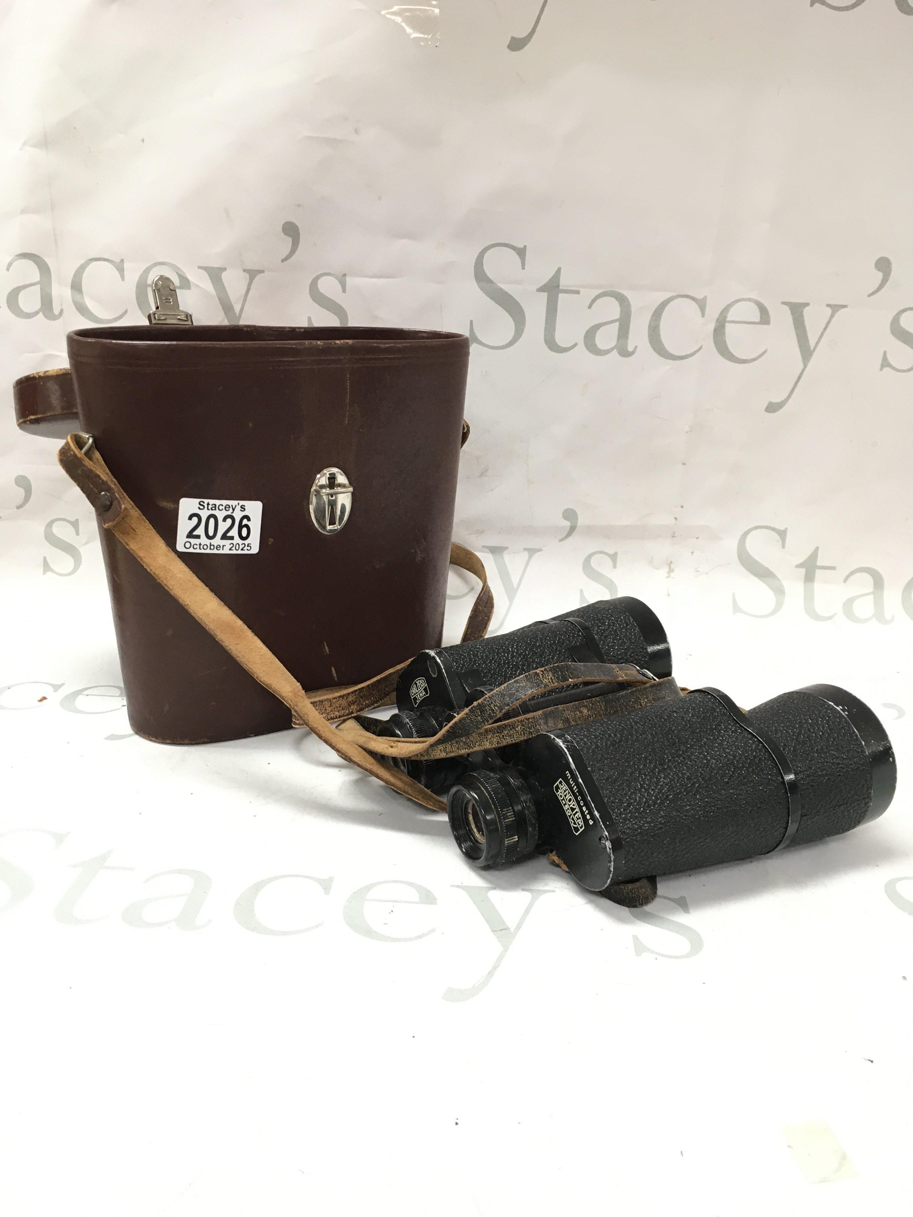 A pair of carl Zeiss jena binoculars.