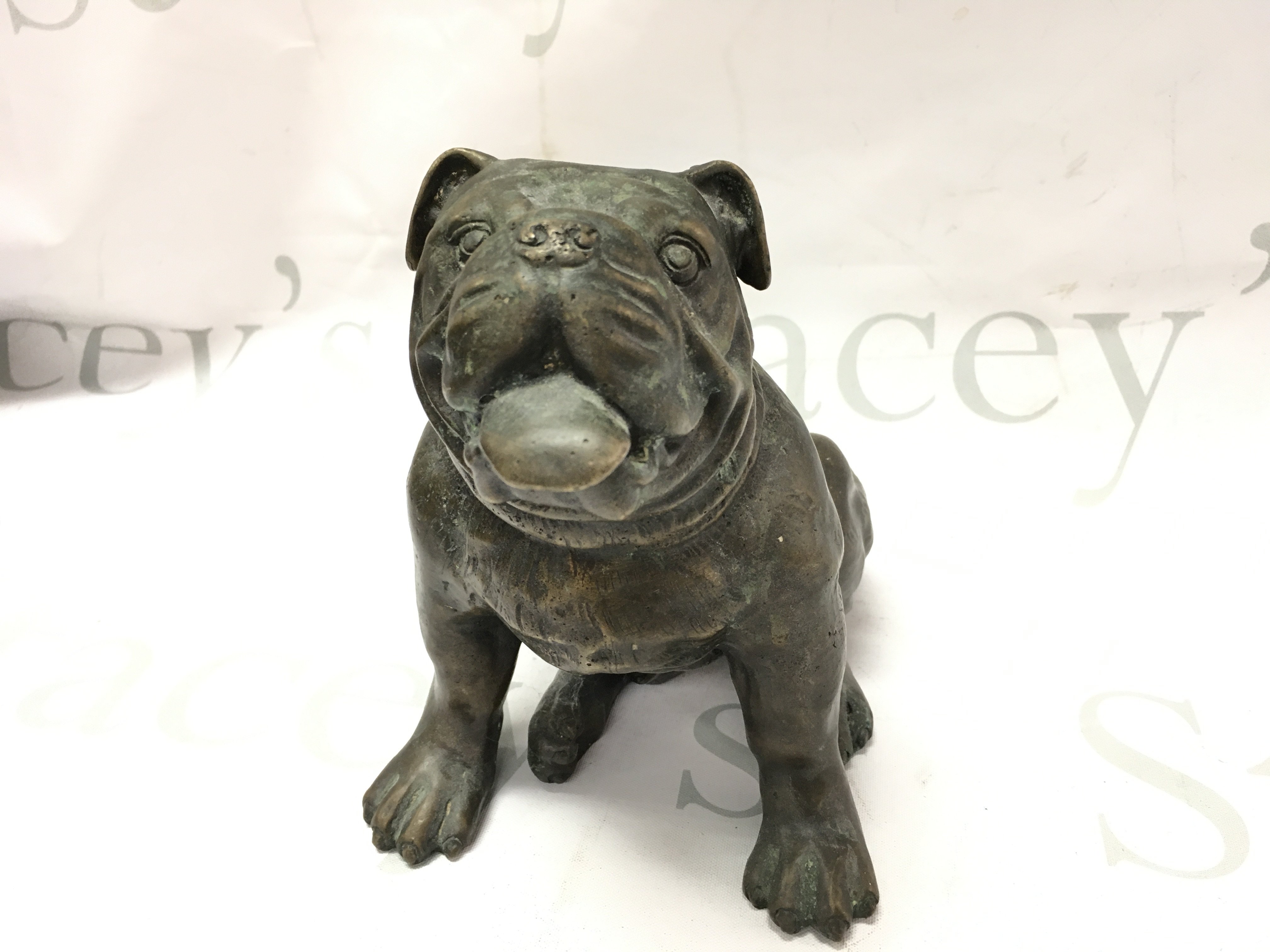 A Bronze British Bulldog figure , 16.5cm tall. Postage category B