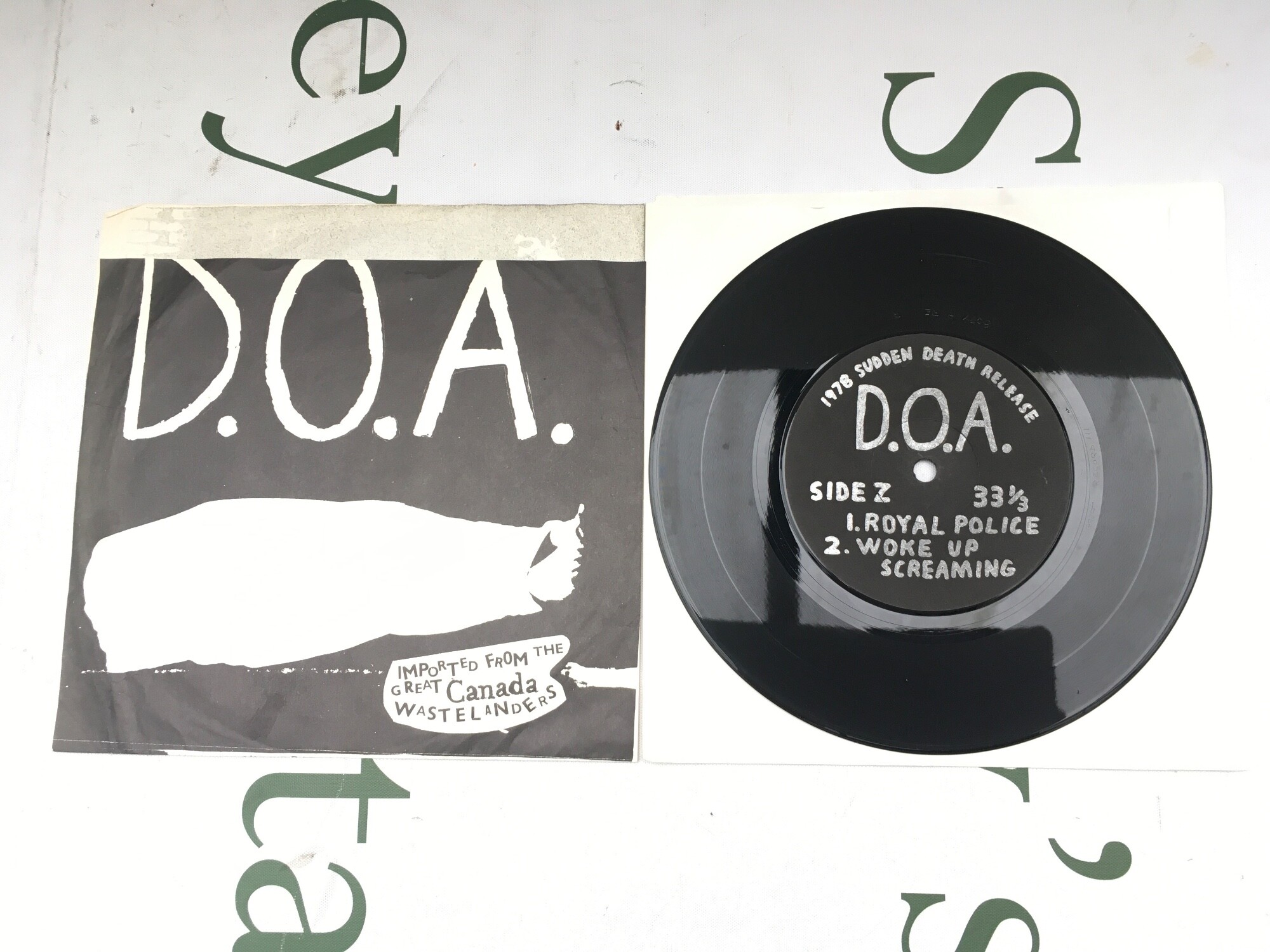 A first Canadian pressing EP by DOA. EX/VG+.