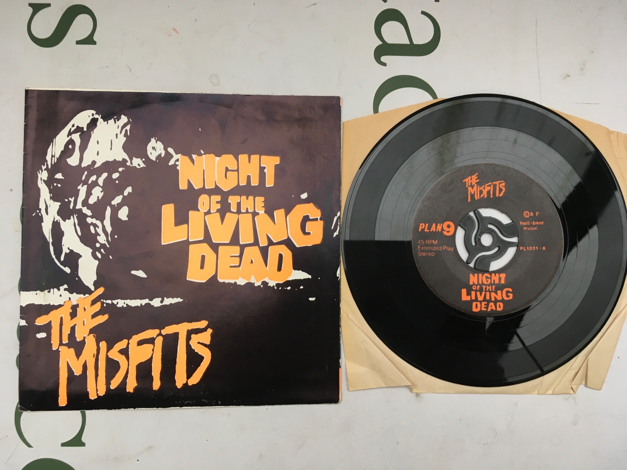 A first US pressing of The Misfits - Night Of The Living Dead EP on the Plan 9 label, no insert. Vinyl EX.