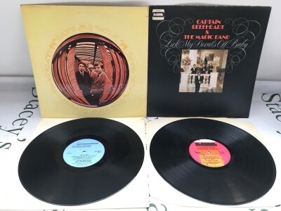 Two early UK pressings of Captain Beefheart LPs comprising Safe As Milk and Lick My Decals Off, Baby.