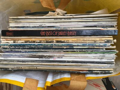 A collection of LPs and 7" singles by various artists including The Beatles, Rolling Stones, Michael Jackson and others.