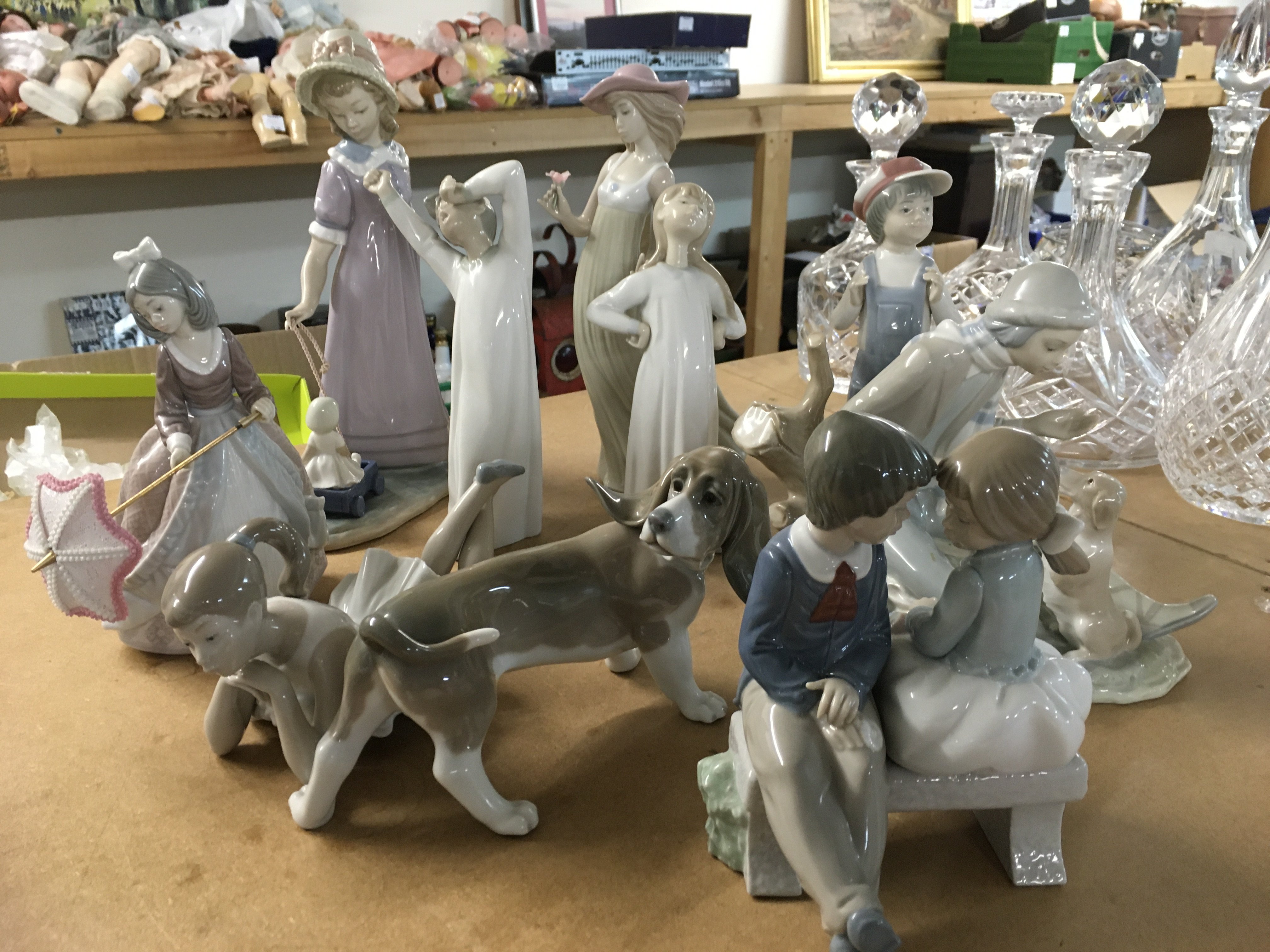 A Collection of ten Lladro figures.