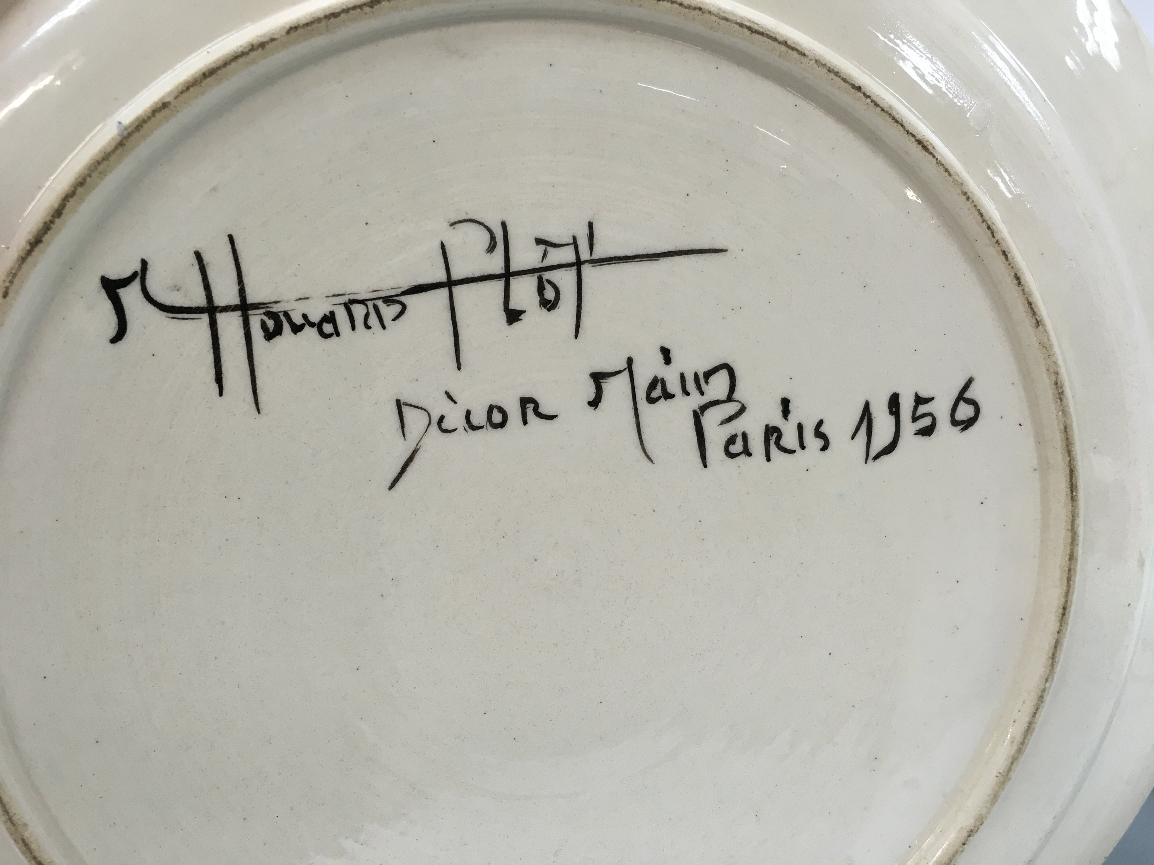 A collection of French mid 20th century plates and a Maltese dish . This lot cannot be posted.NO RESERVE