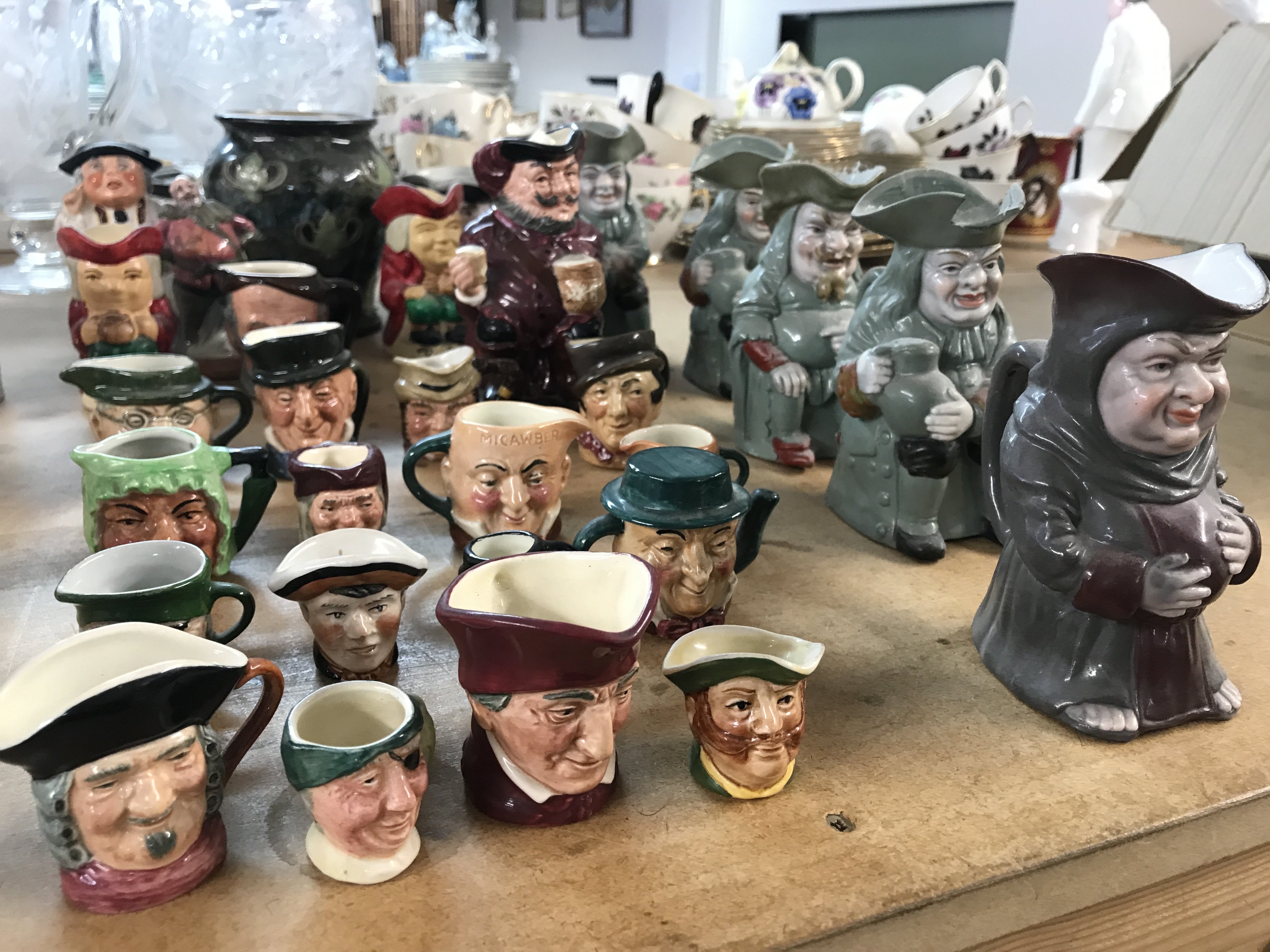 Royal Doulton miniature character jugs . This lot cannot be posted