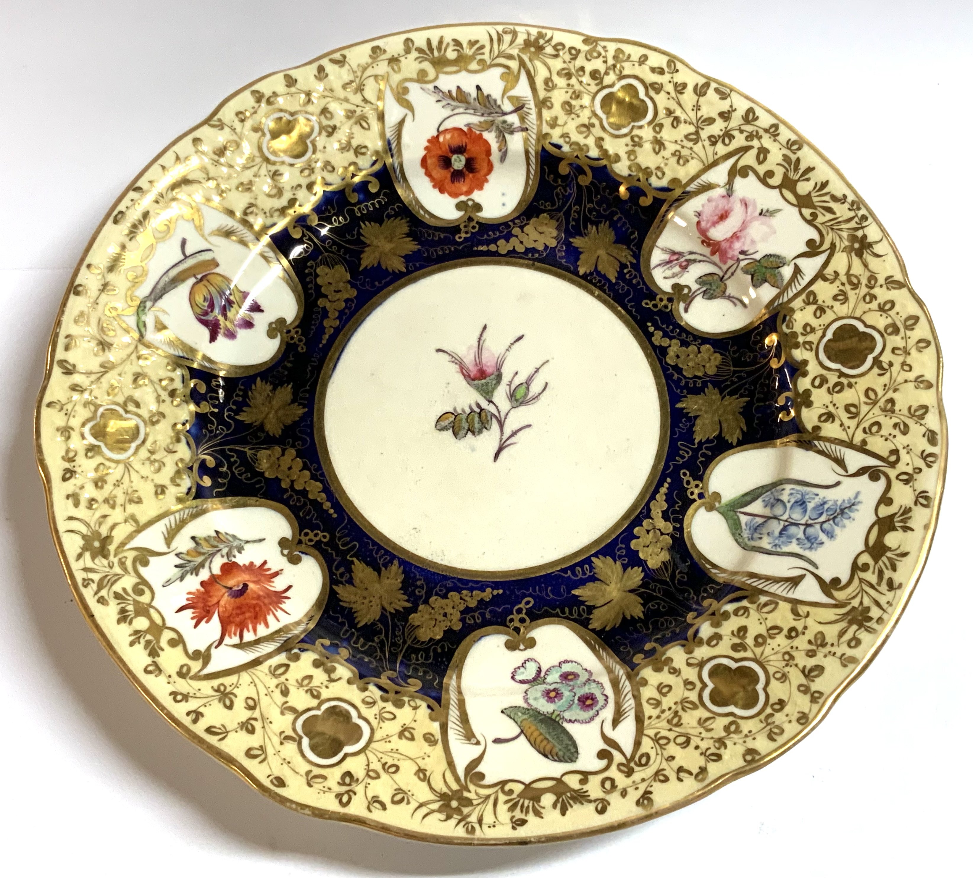 An Early porcelain Coalport cabinet plate C.1830