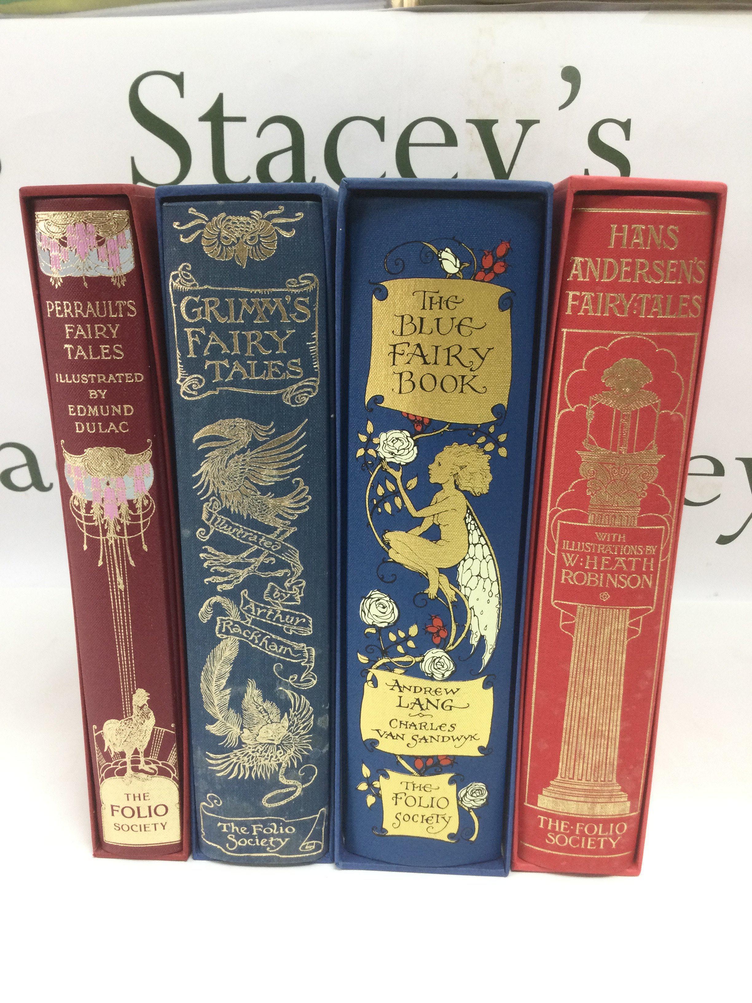 Four Folio Society books on Fairy Tales comprising Grimm's Fairy Tales, Hans Cristian Andersen's Fairy Tales and others. Shipping category C.