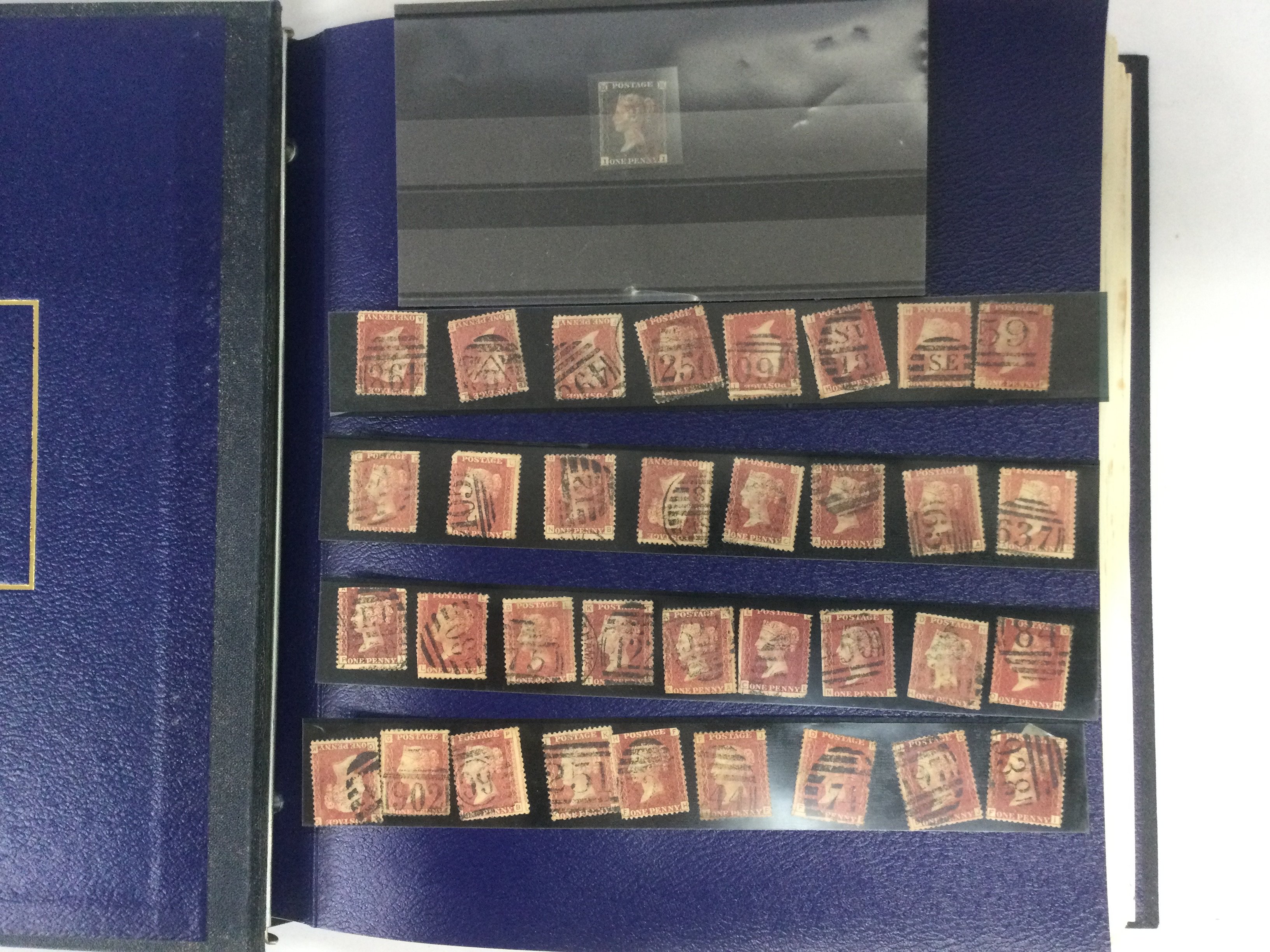 Two GB stamp albums including penny reds, a penny black etc. Shipping category B.