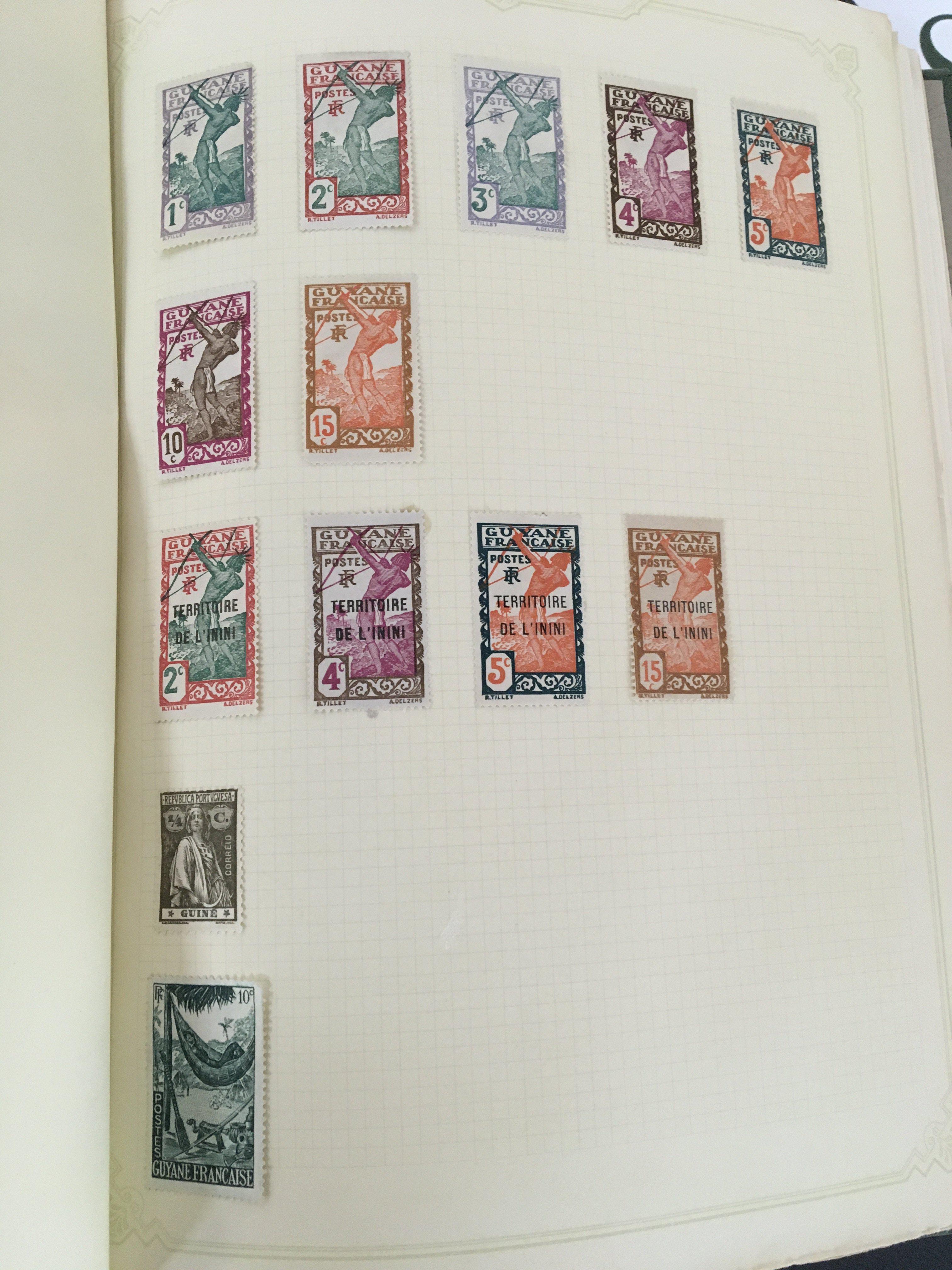 Eight Albums containing world stamps including 19th century used and unused some in sleeves stamps French Colonial, Morocco India Germany An Album of Great British Stamps manly Elizabeth II