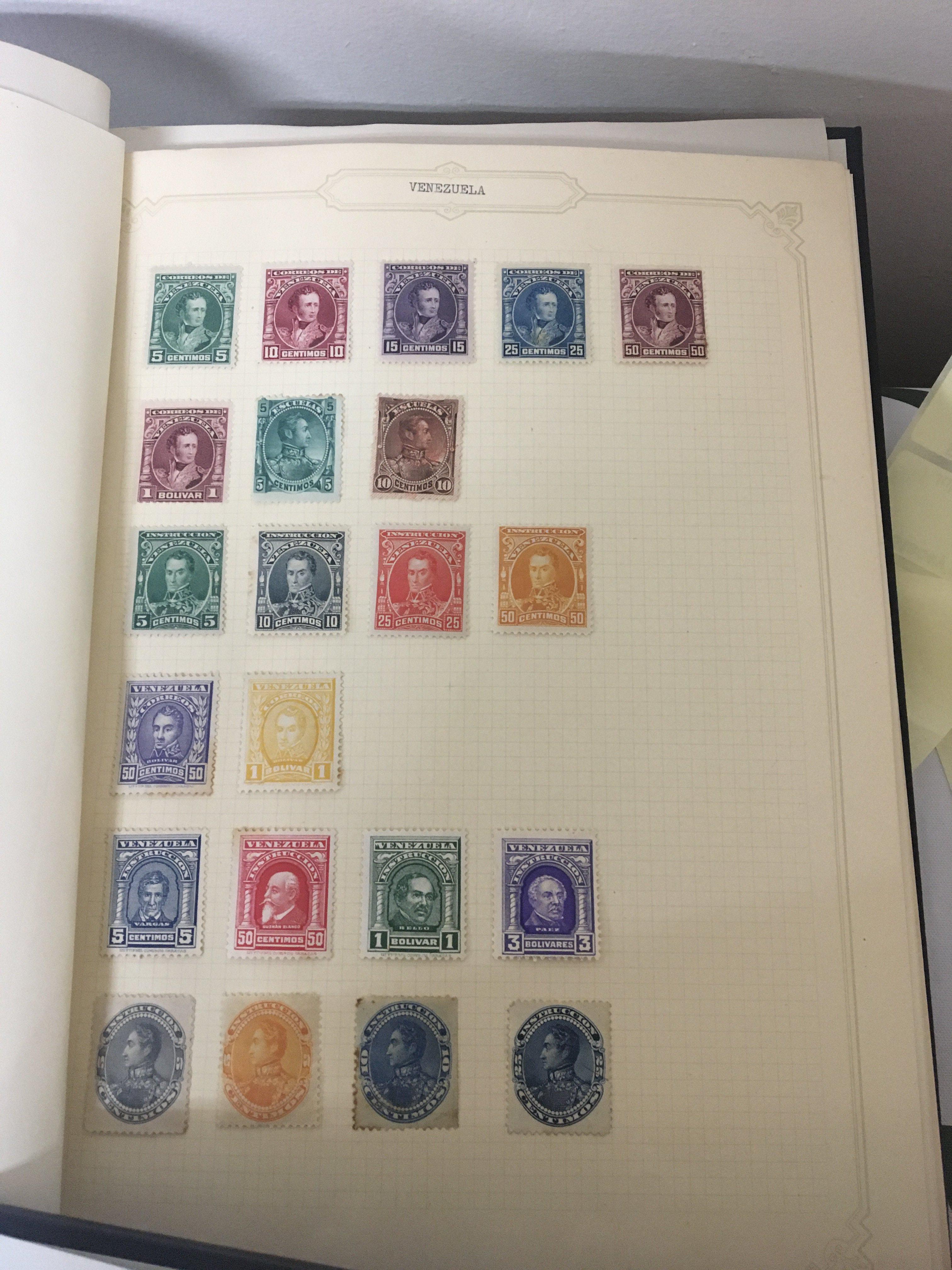 Ten Albums containing world stamps used and unused mainly second half of the 20th century. Venezuela Syria Austria Australia Cyprus and others (10)