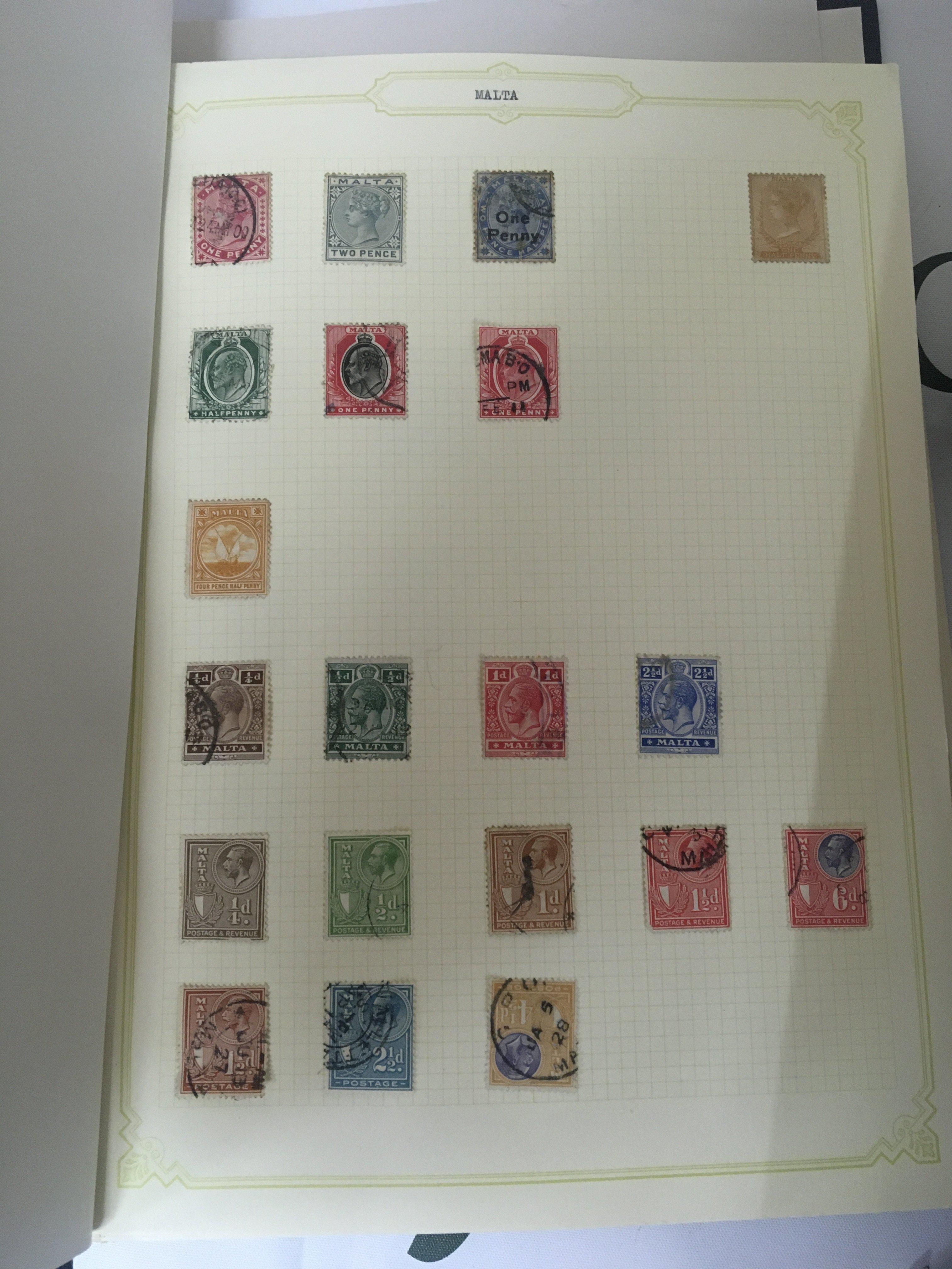 Eight Albums containing world stamps mainly second half of the 20th century including Yugoslavia South Africa Malta including a few Victorian stamps Zanzibar and others (8)