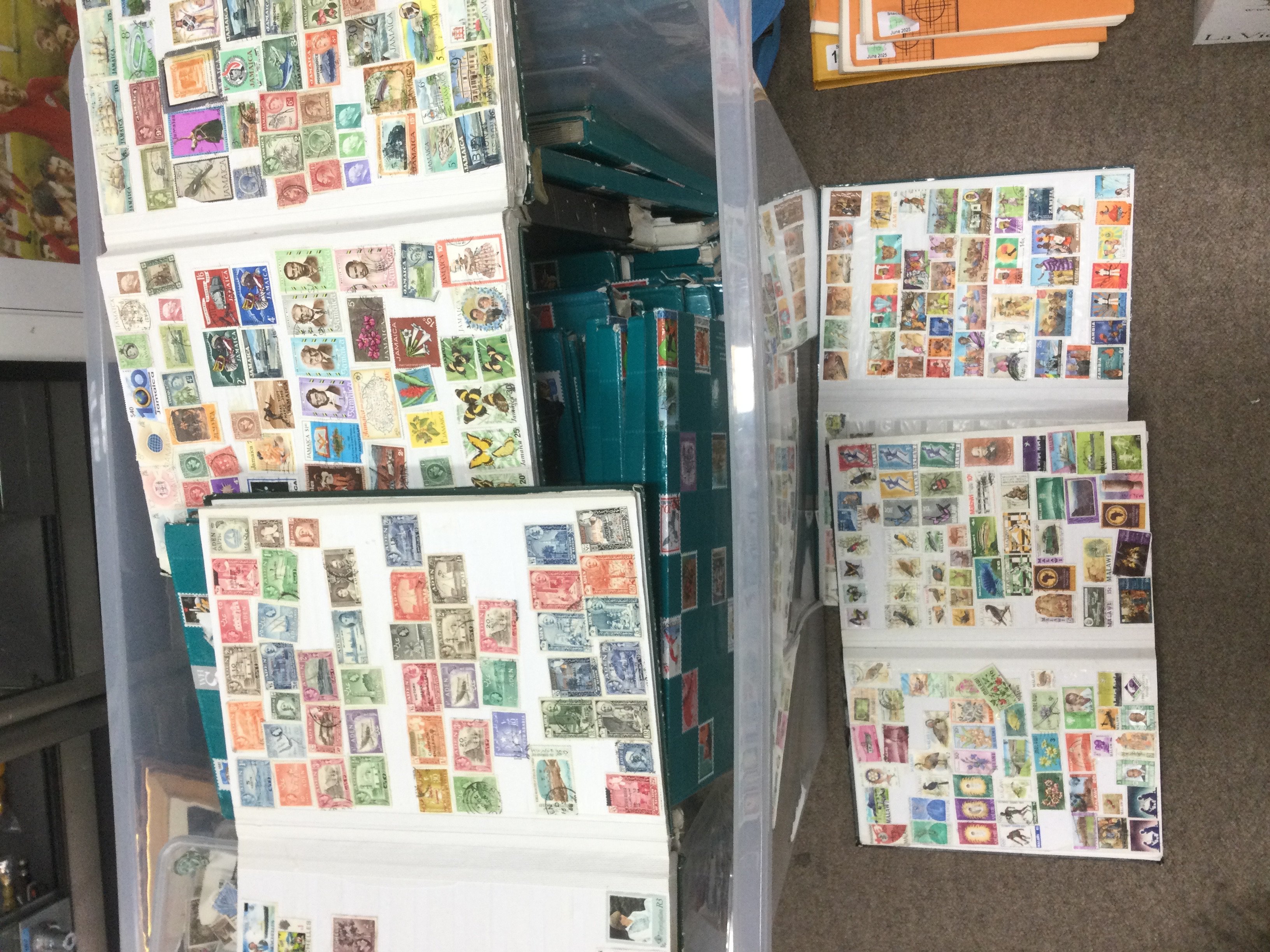A large collection of world stamps in various binders. Shipping category D.