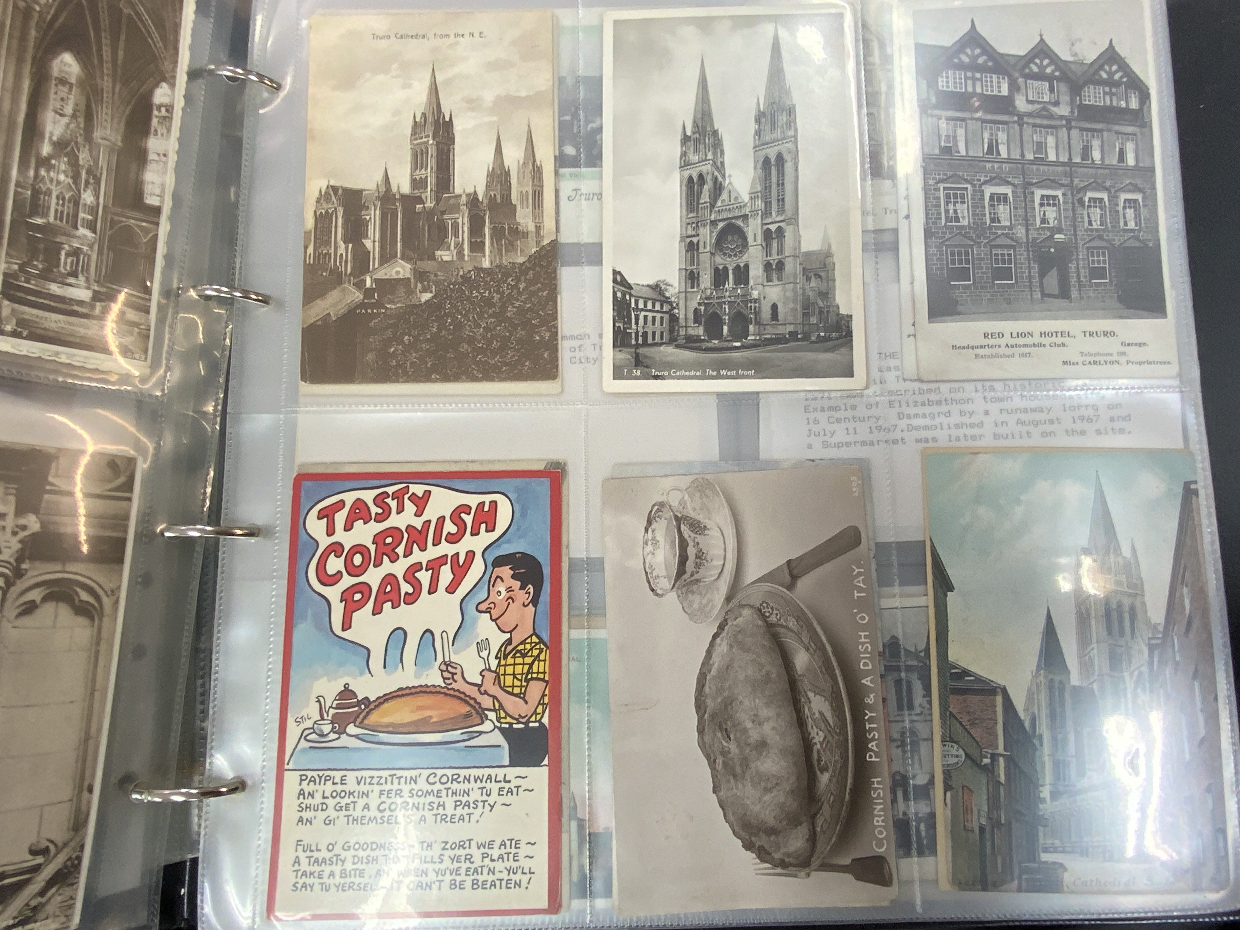 4 albums of vintage postcards. Greeting and topographical, military
