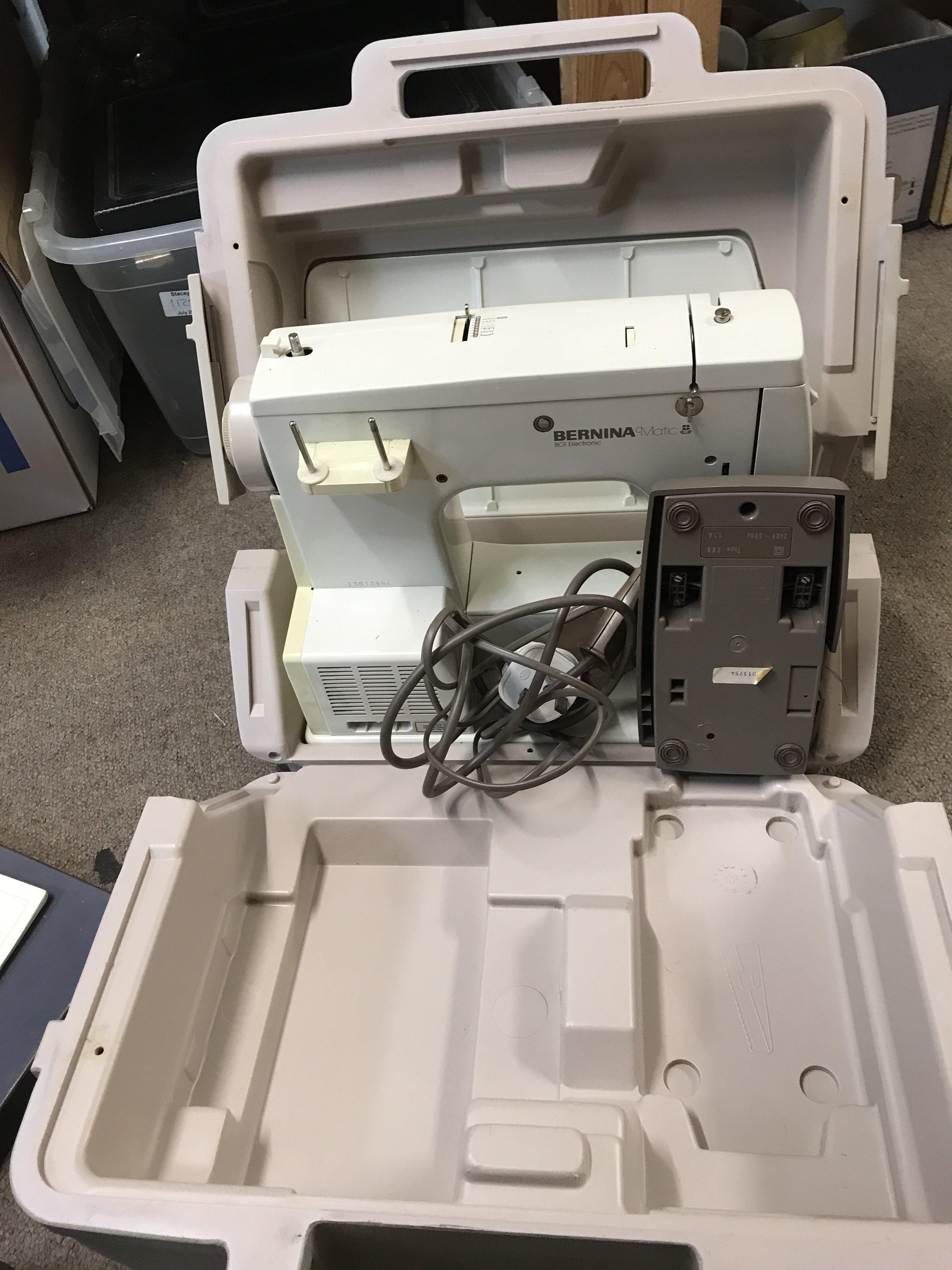 A vintage cased Bernina 801 Matic sewing machine