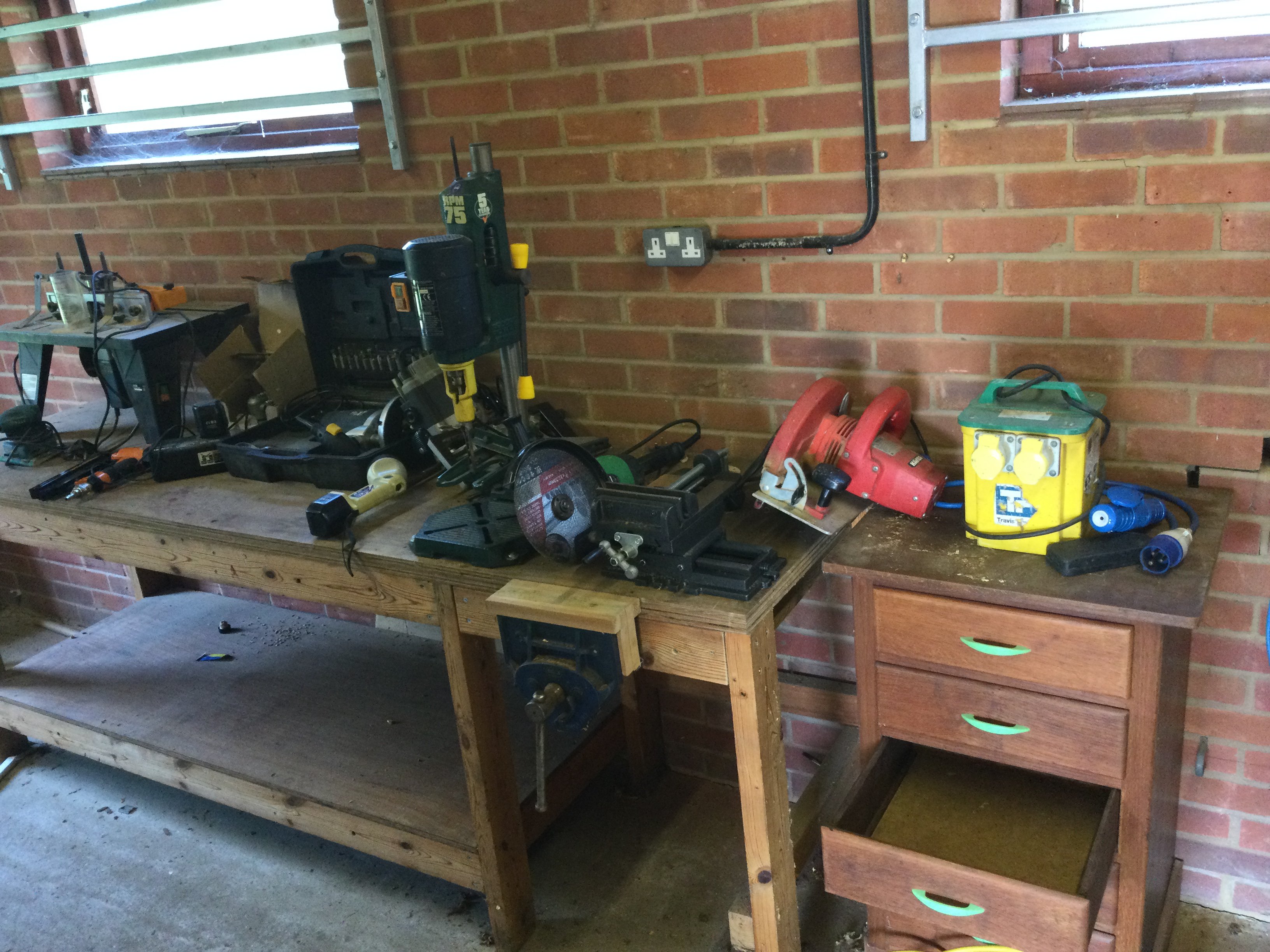 A collective lot of power tools and other oddments including routers skill saws sander etc. Items sold in situ. Viewing on location in Woodham Mortimer by appointment contact office to arrange.